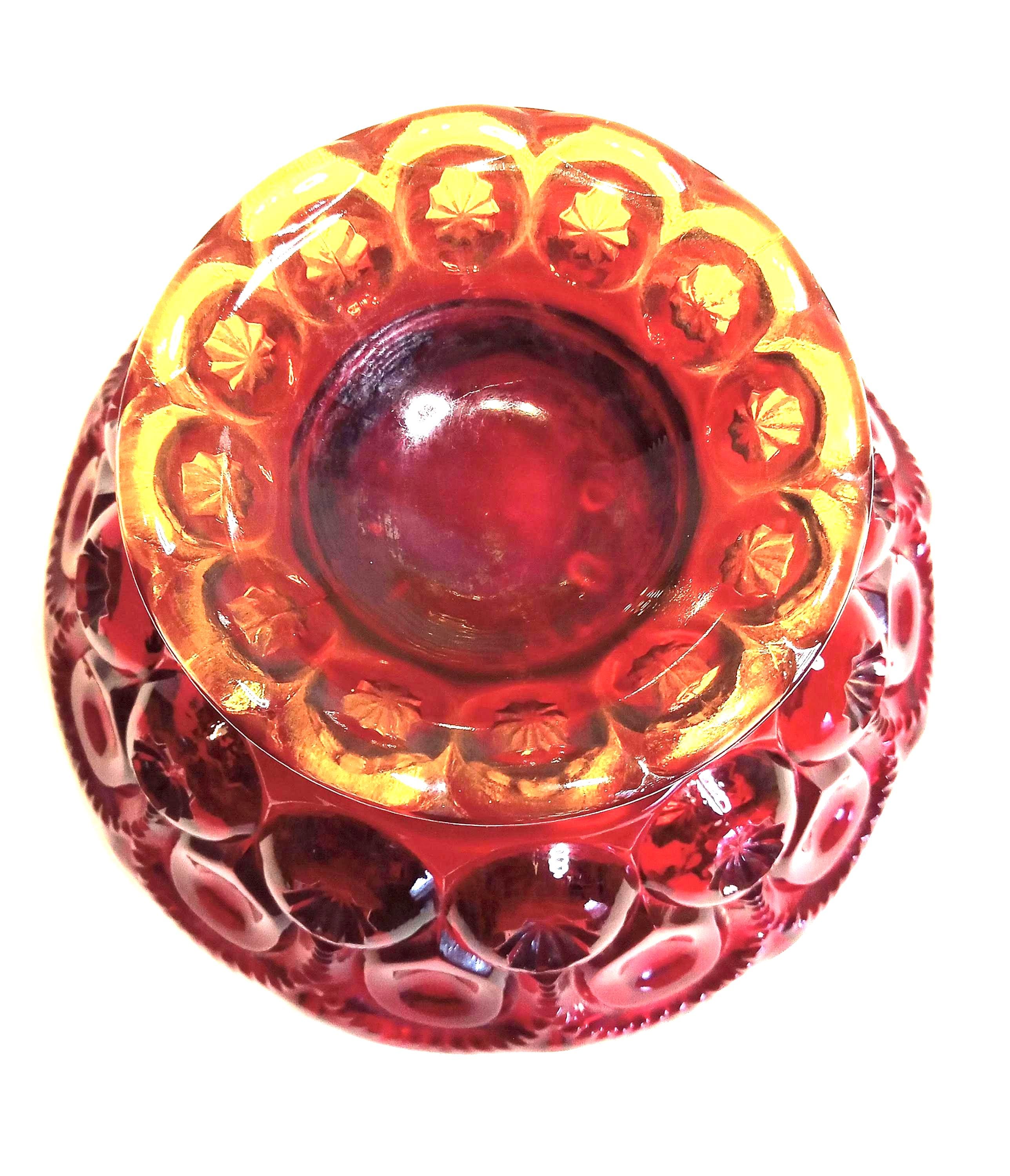 Red Glass Decorative Bowl - L.E. Smith Moon & Stars – Mid Century  Decor