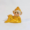 Vintage Ceramic Figurine - Yellow Pixie/Elf - 1940s