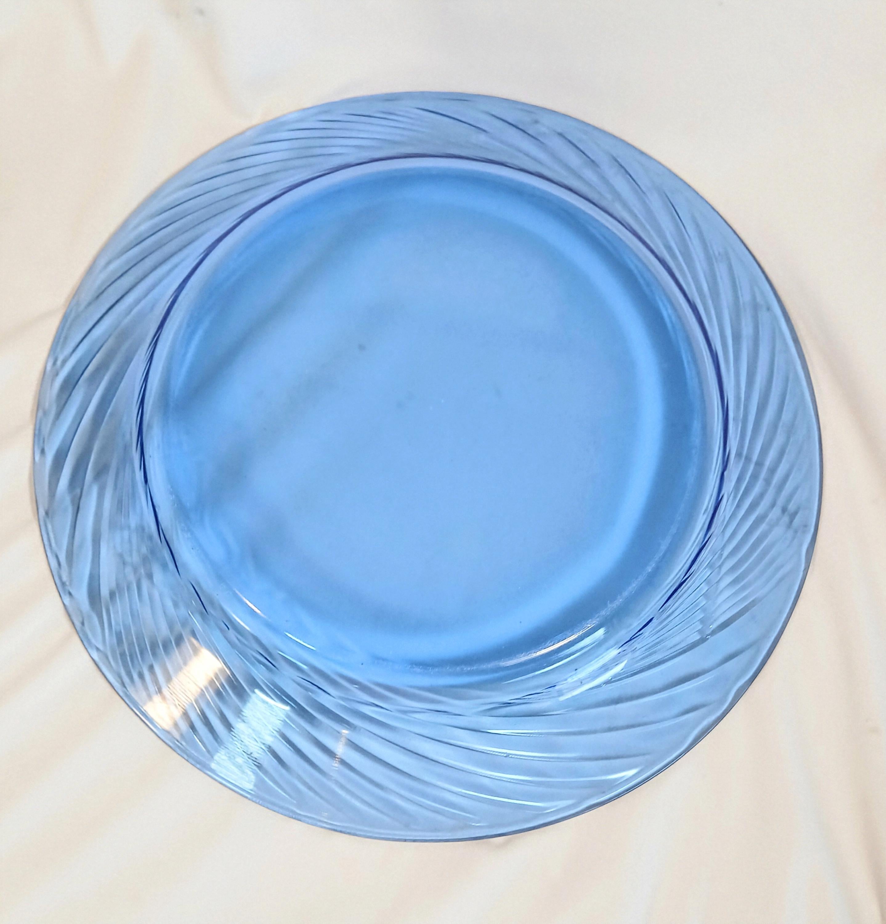 Vintage Pyrex Festiva Cobalt Blue Swirl Dinner Plates | Set of 6
