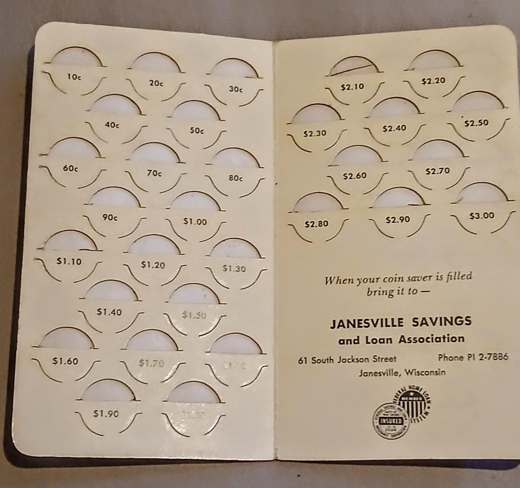 Vintage 1950s Bank & Credit Union Coin Saver / Dime Saver Folders