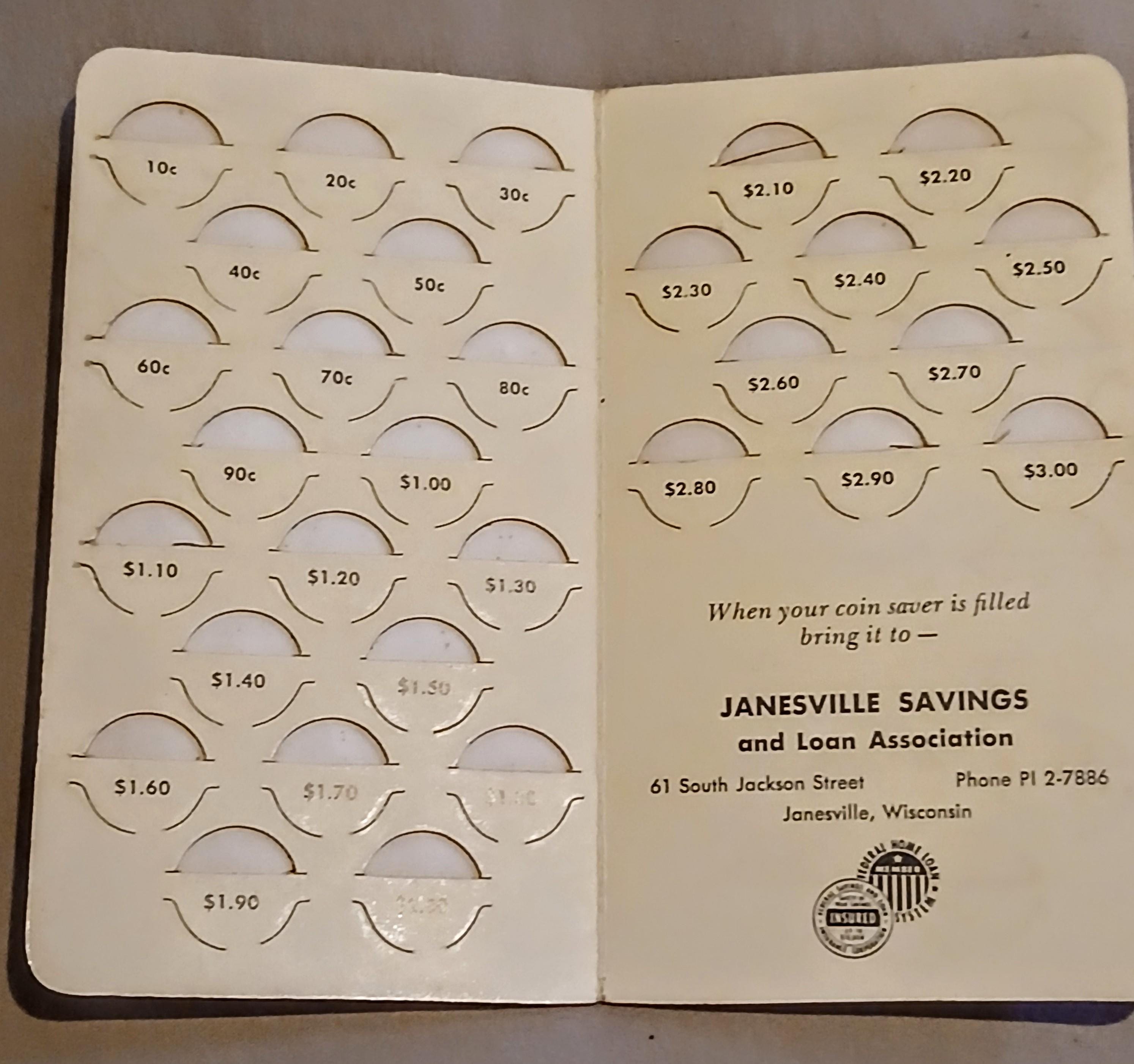 Vintage 1950s Bank & Credit Union Coin Saver / Dime Saver Folders