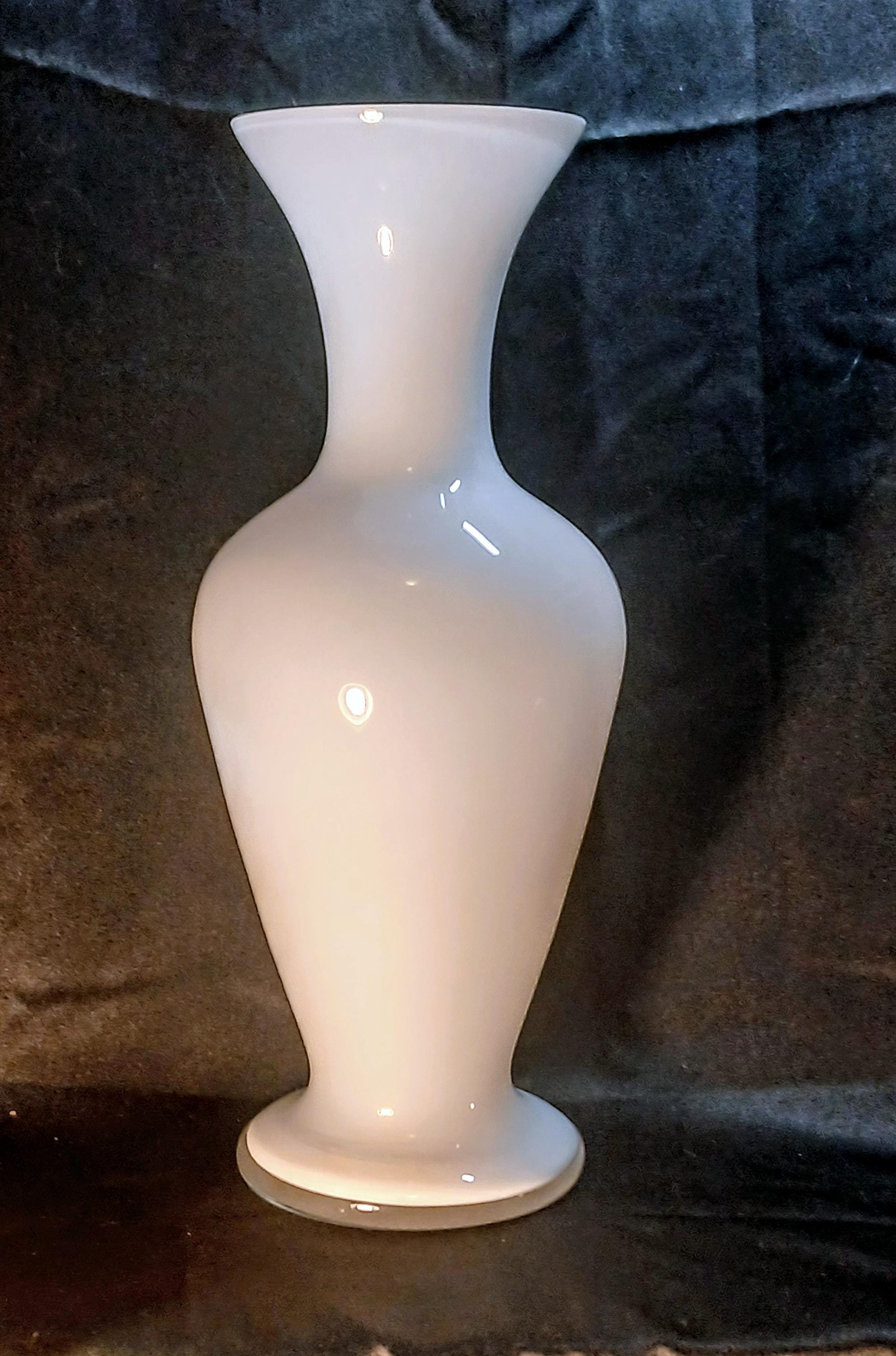 Hand Blown Glass Vase | Vintage Bohemian Opaline