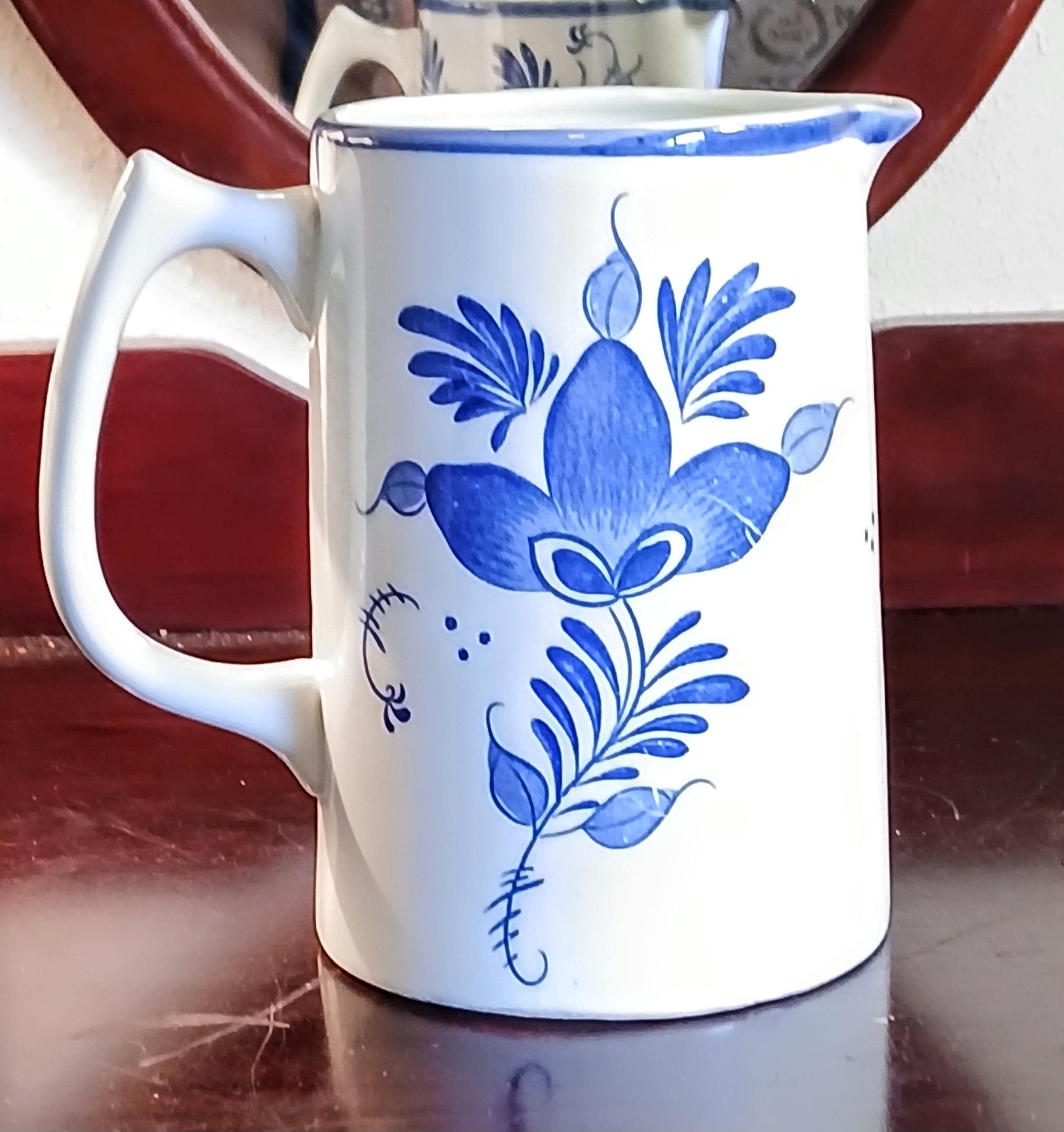 Vintage Pitcher | Ardco Dallas | Blue and White