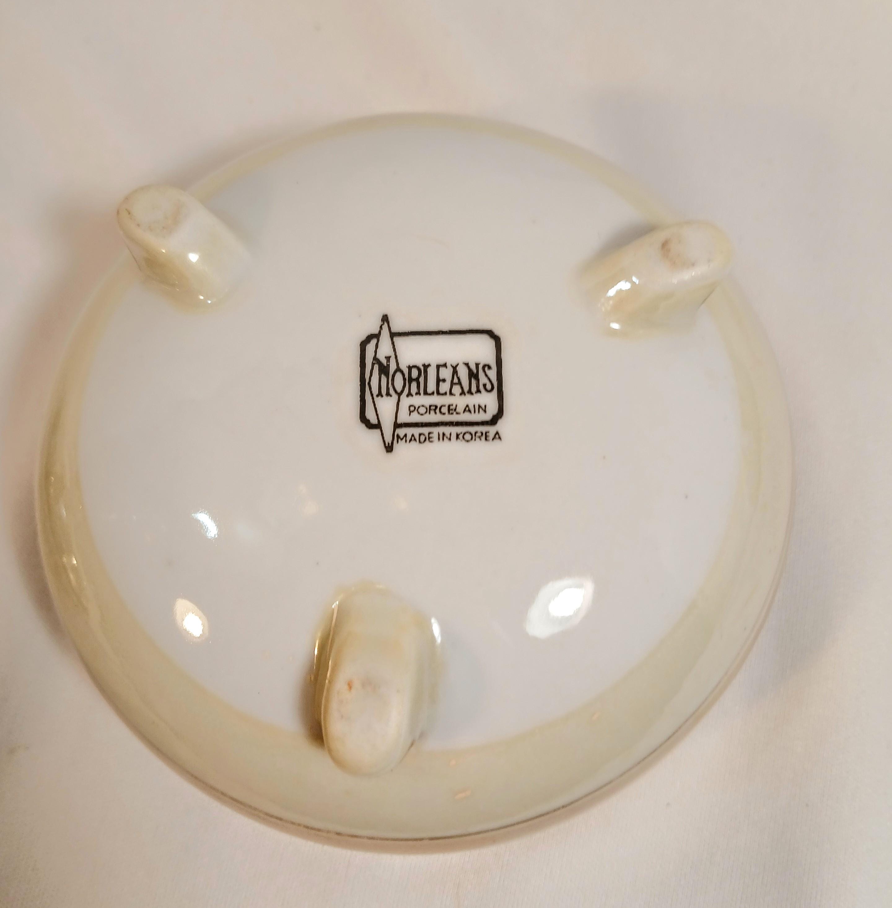 Vintage Trinket Box by Norleans - Porcelain Lusterware
