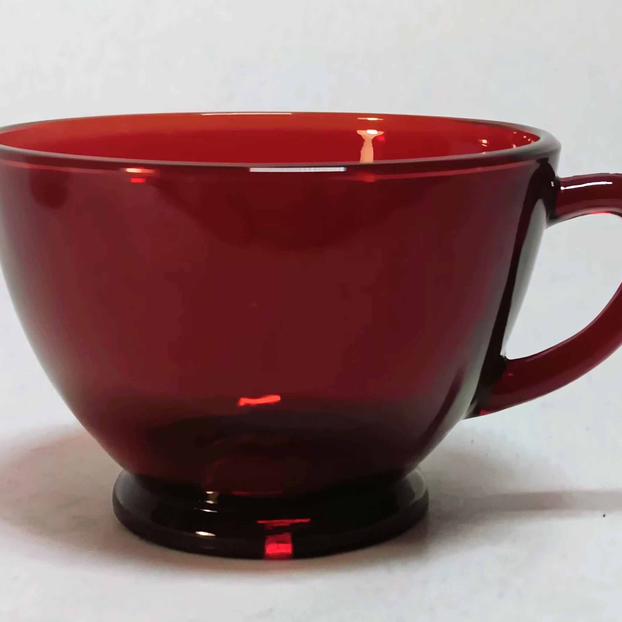 Vintage Tea Cups - Anchor Hocking Royal Red - Set of Two