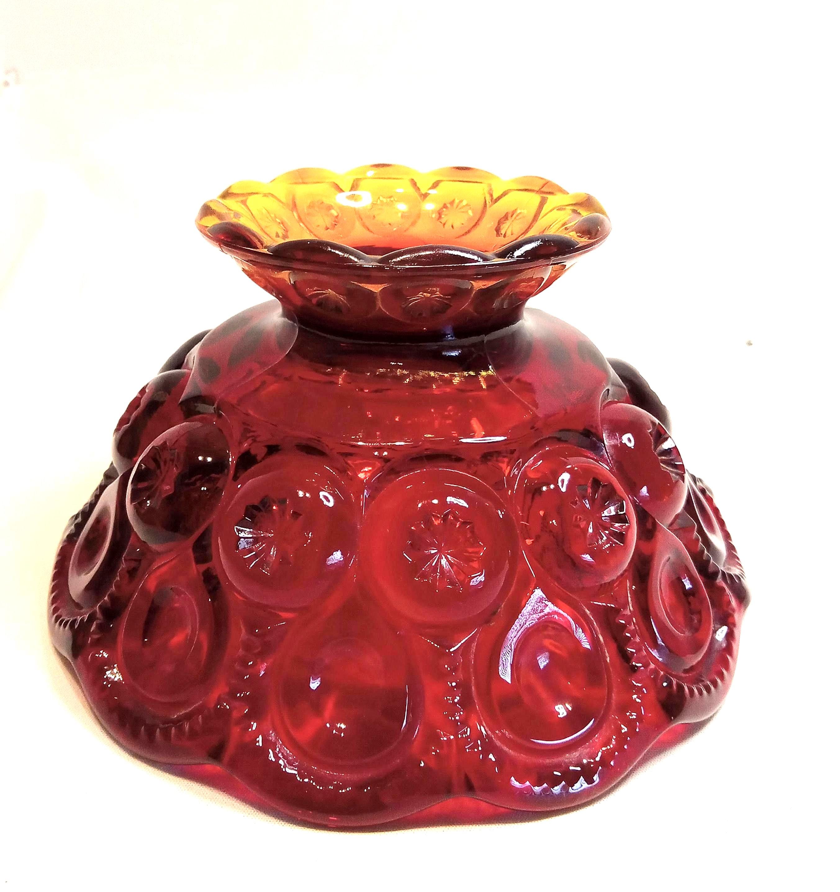 Red Glass Decorative Bowl - L.E. Smith Moon & Stars – Mid Century  Decor