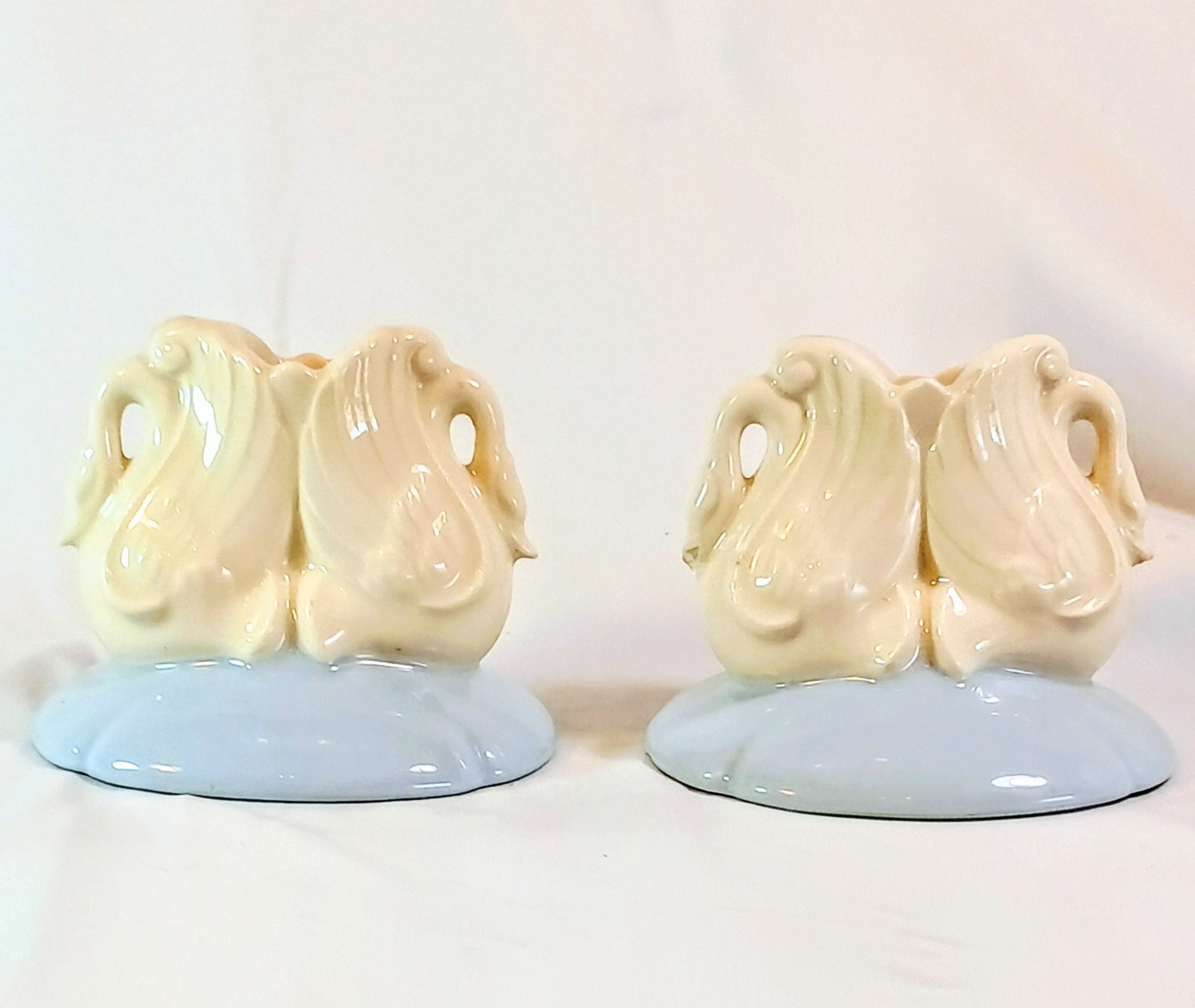 Vintage Chadwick Pottery Swan Candlestick Holders - #410