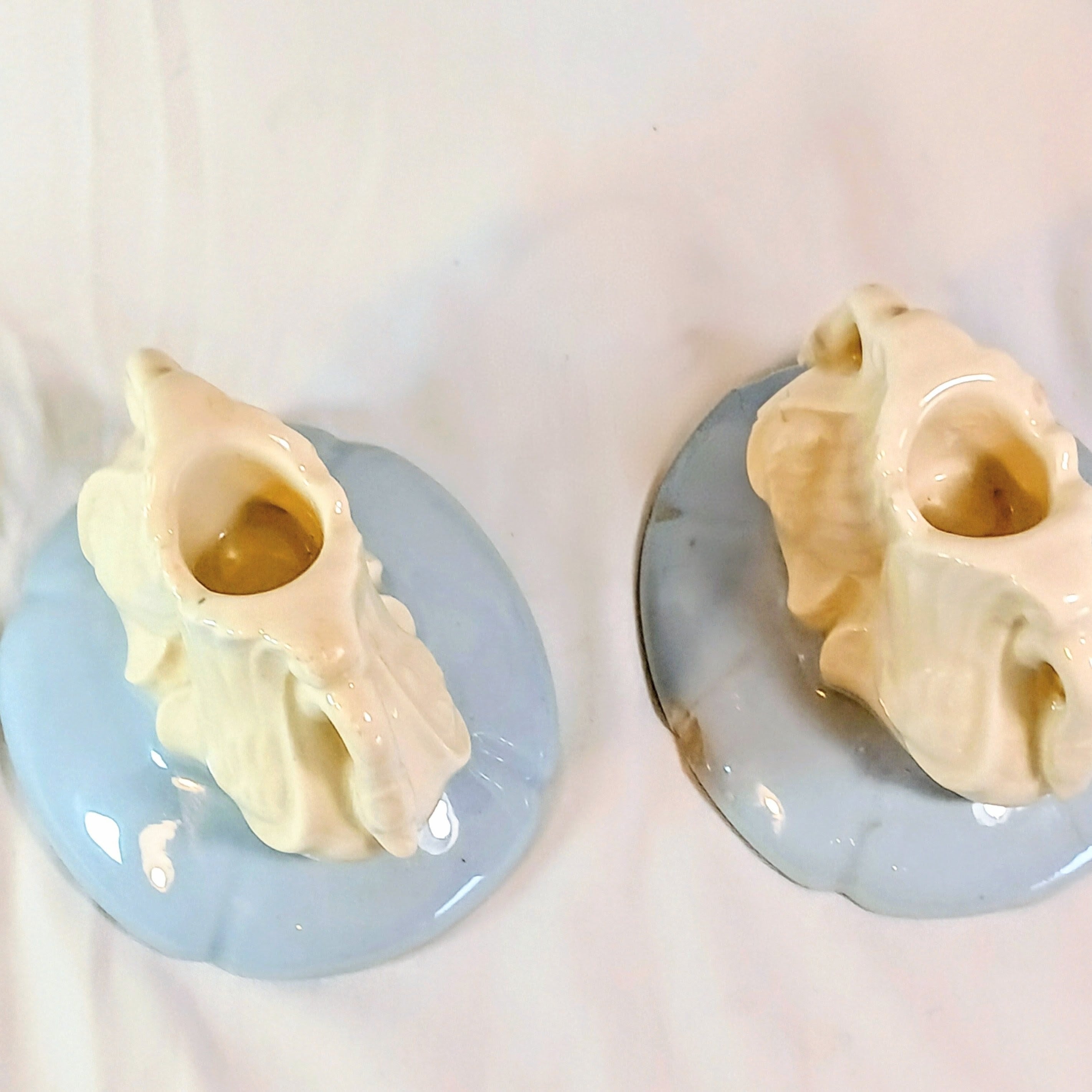 Vintage Chadwick Pottery Swan Candlestick Holders - #410