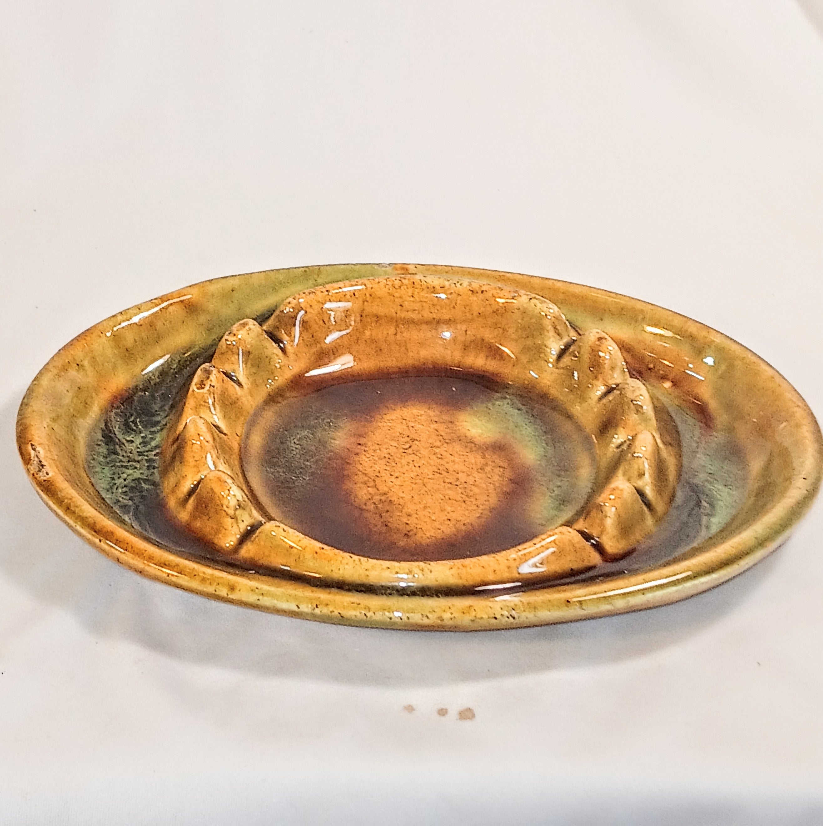 Vintage Ceramic Ashtray - California Pottery Drip Glaze