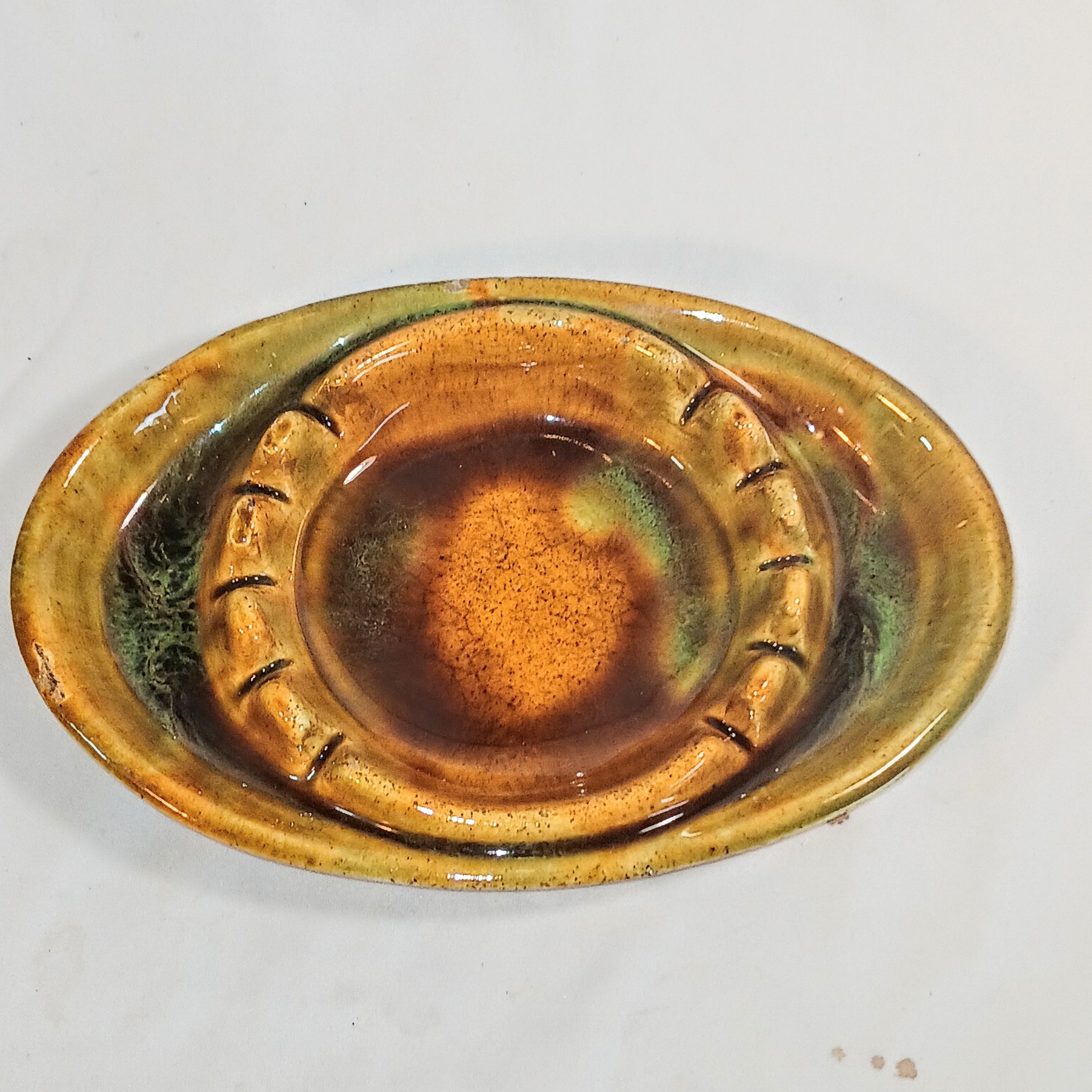 Vintage Ceramic Ashtray - California Pottery Drip Glaze