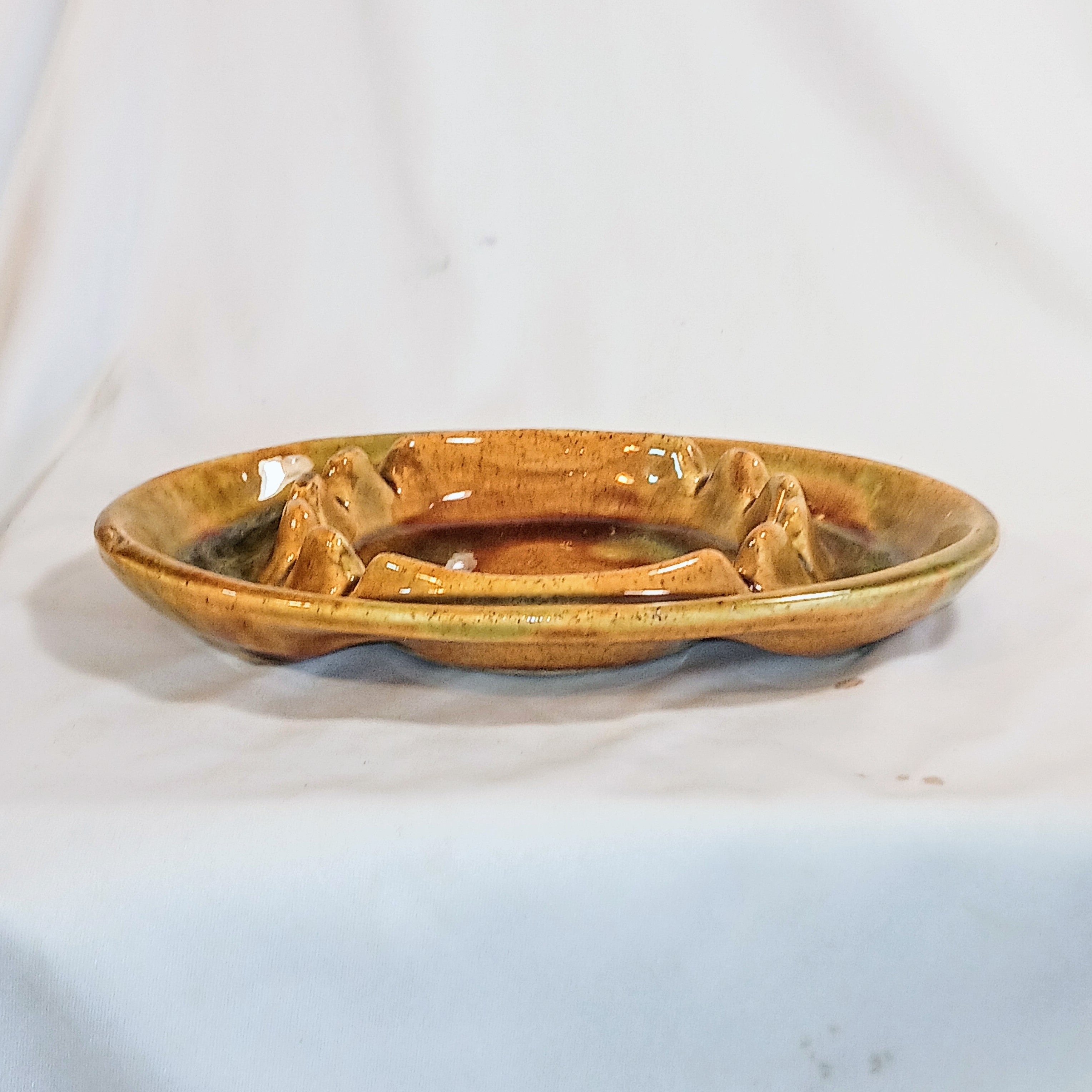Vintage Ceramic Ashtray - California Pottery Drip Glaze