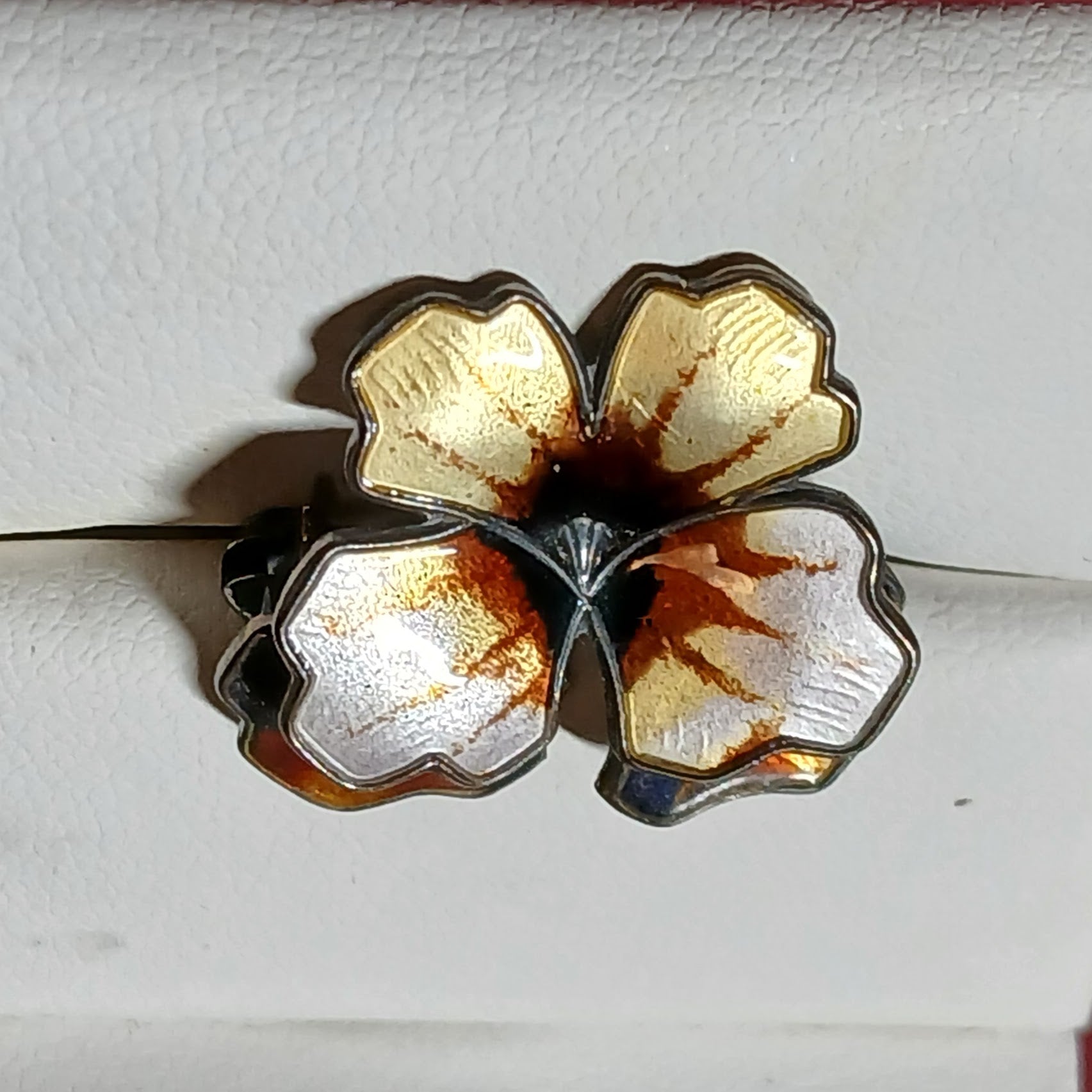 Vintage David Andersen of Norway Pansy Brooch - Sterling Silver & Enamel