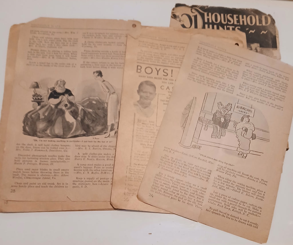 Vintage 1930s Ephemera Lot - Junk Journal Supplies - Recipes, Ads, & Almanac - 1935 1938