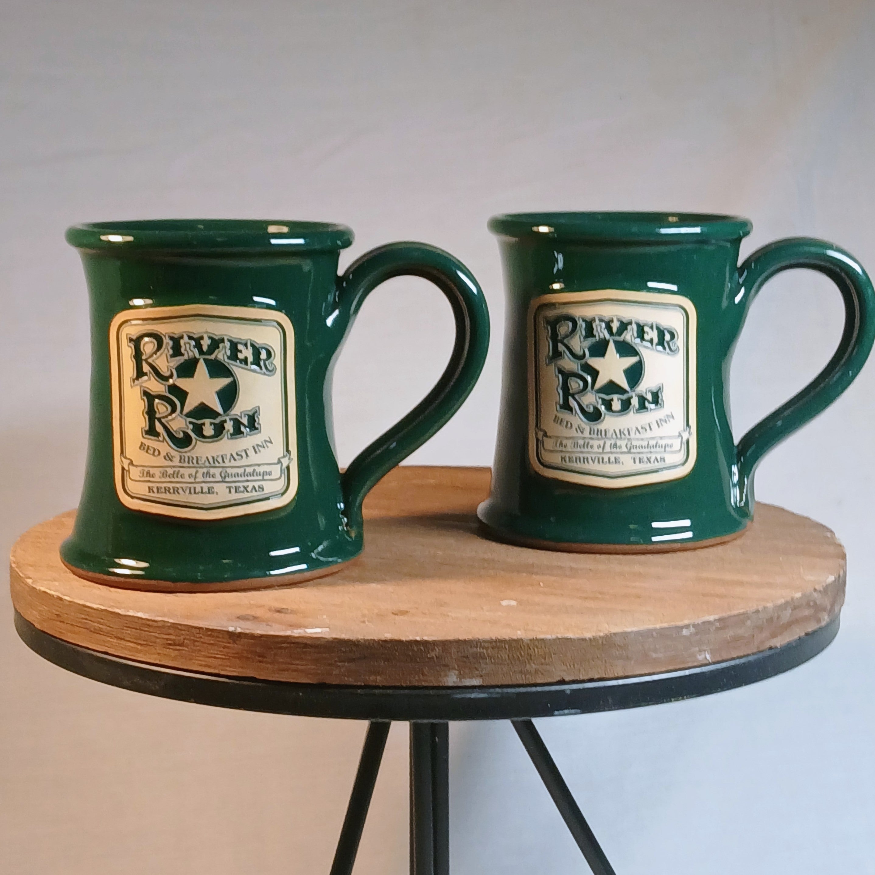 Pair of Deneen Pottery River Run Inn Mugs | Hand Thrown Stoneware Coffee Mugs