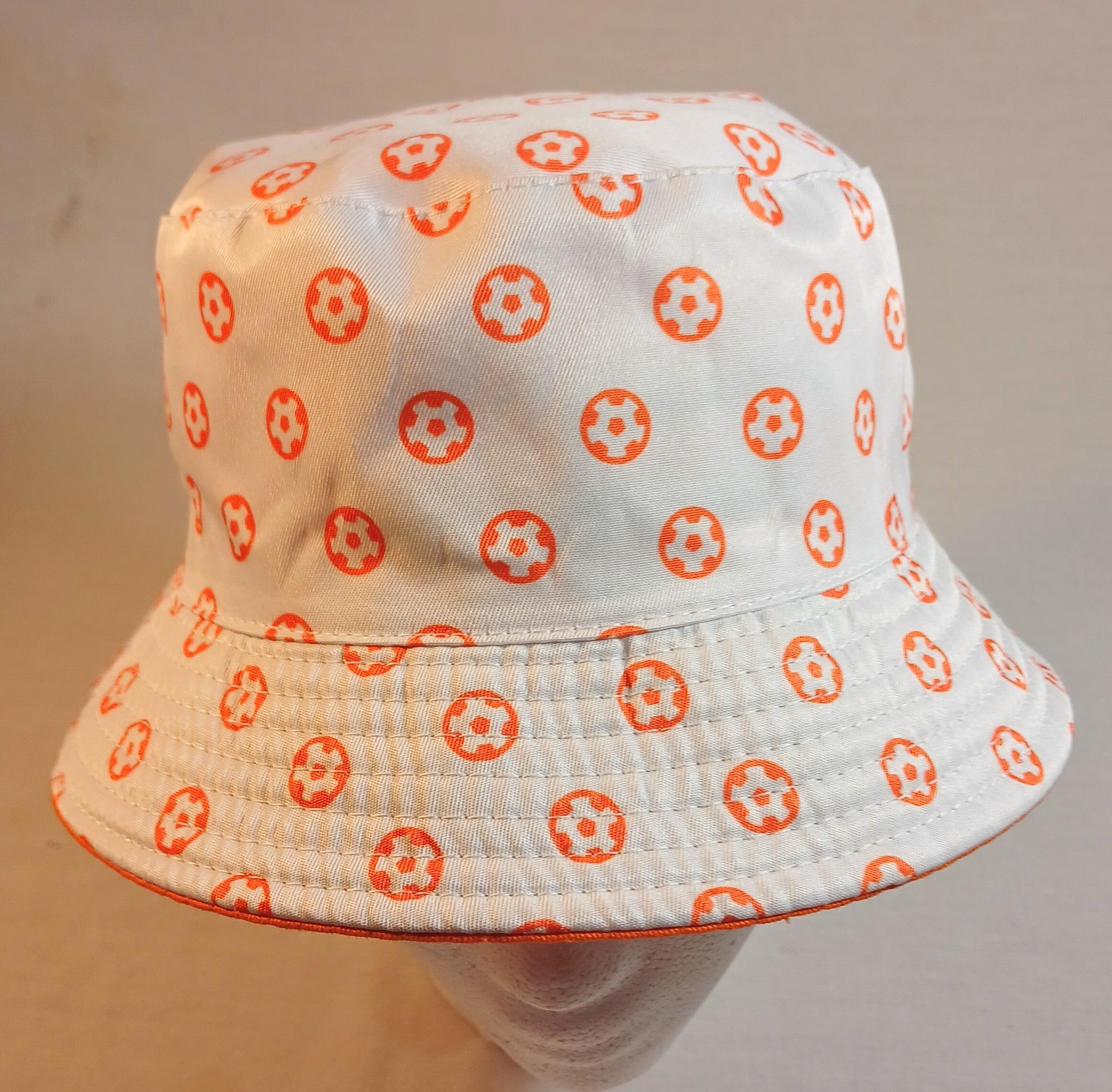 Orange Reversible Soccer Bucket Hat