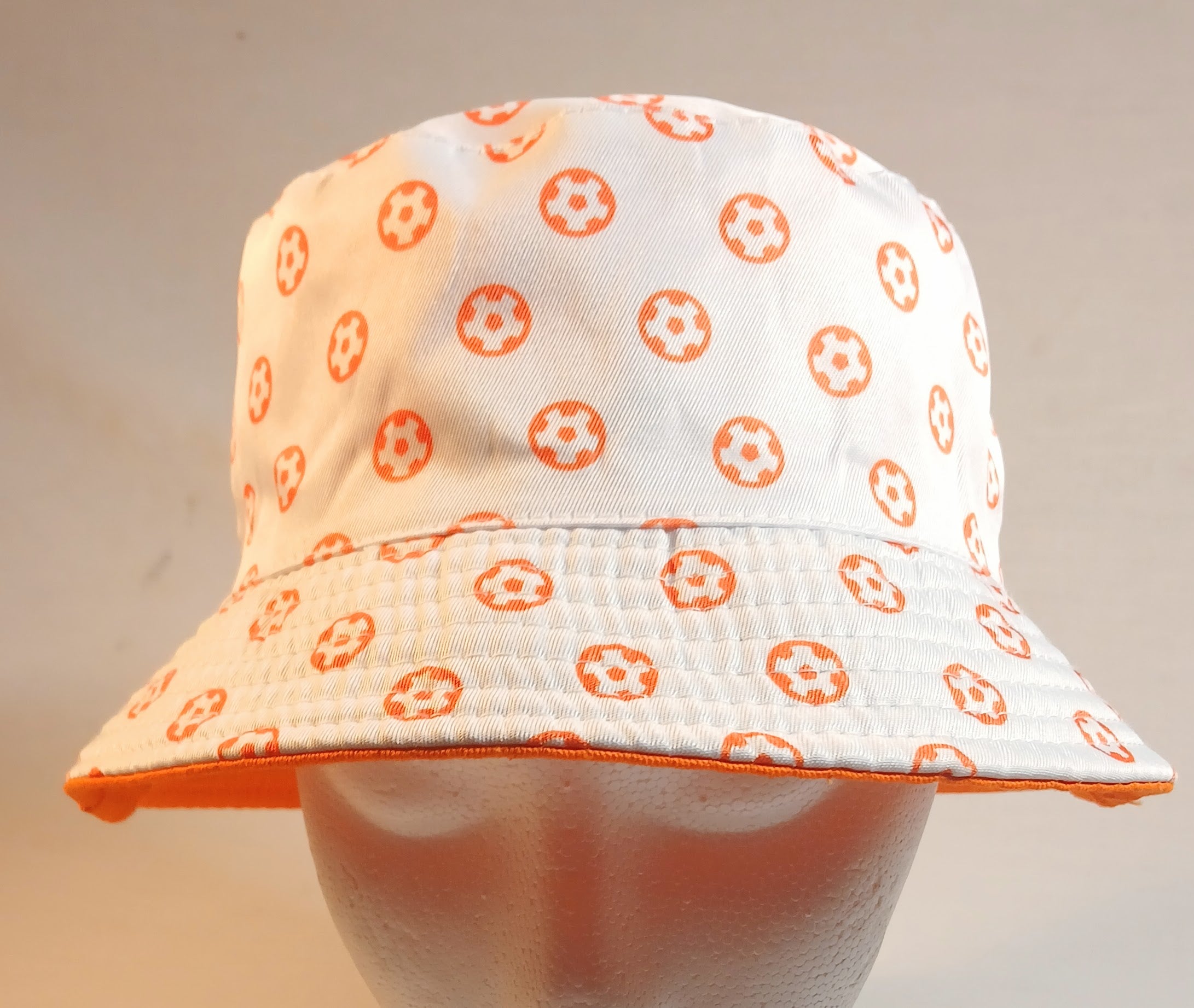 Orange Reversible Soccer Bucket Hat