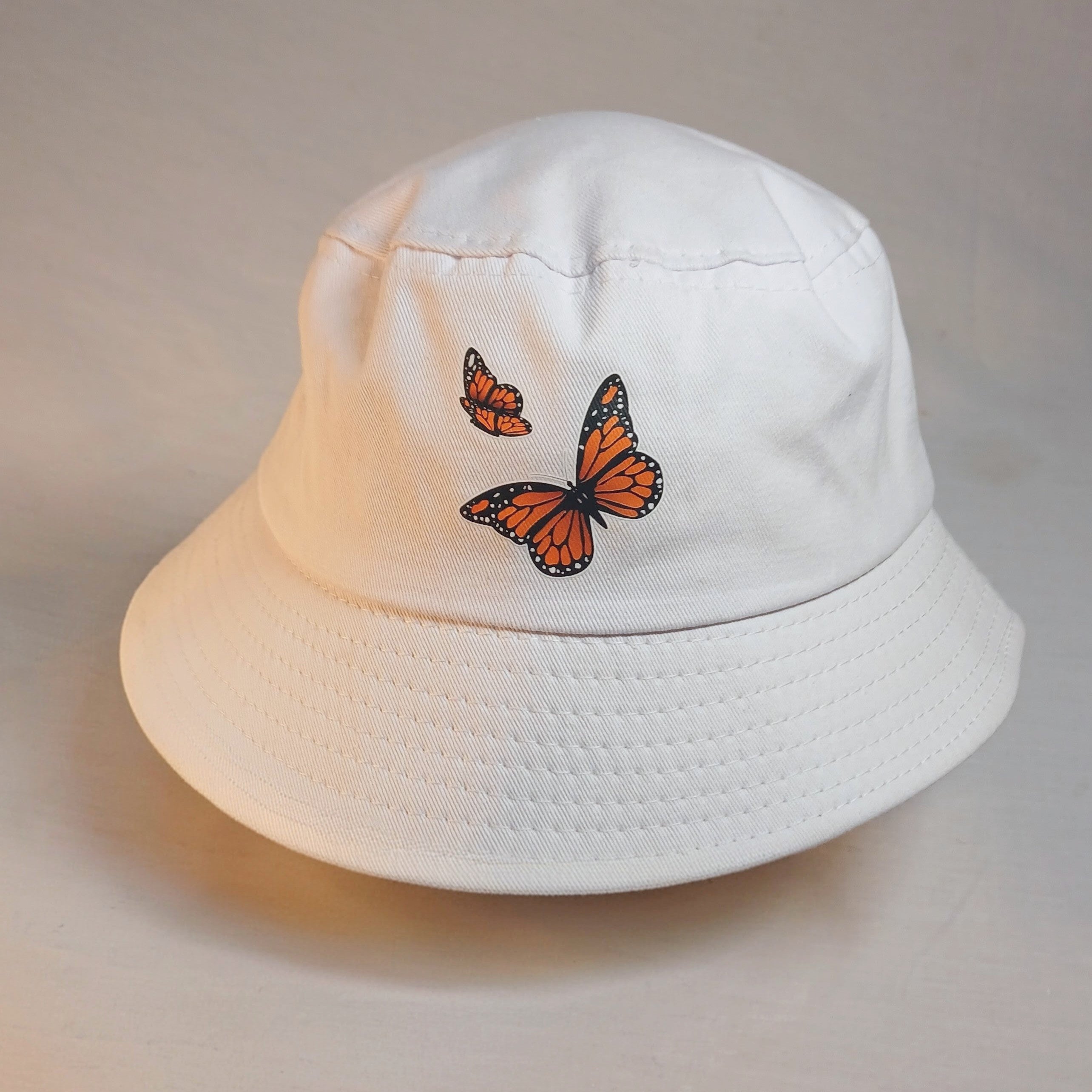 White Butterfly Bucket Hat