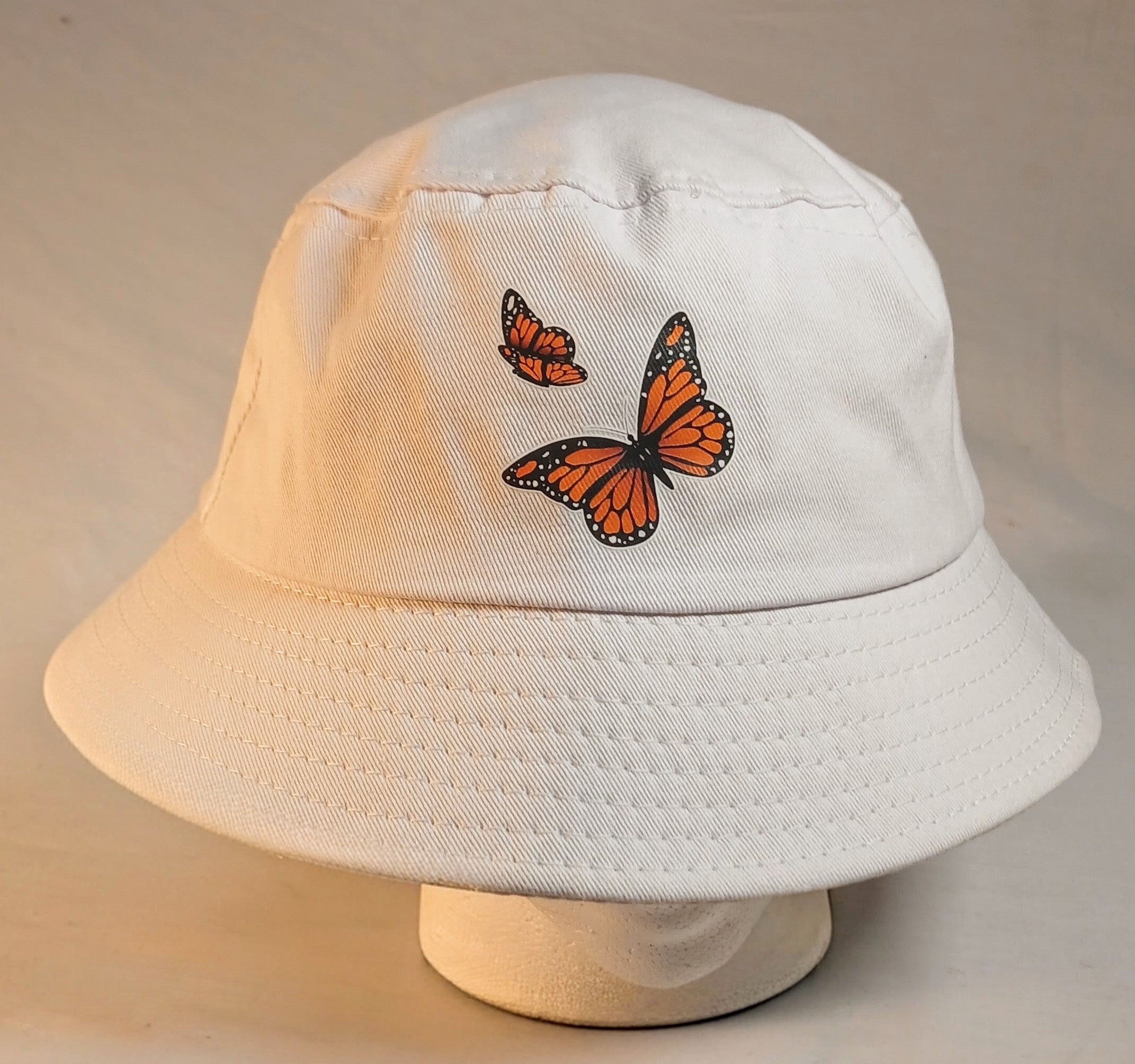 White Butterfly Bucket Hat
