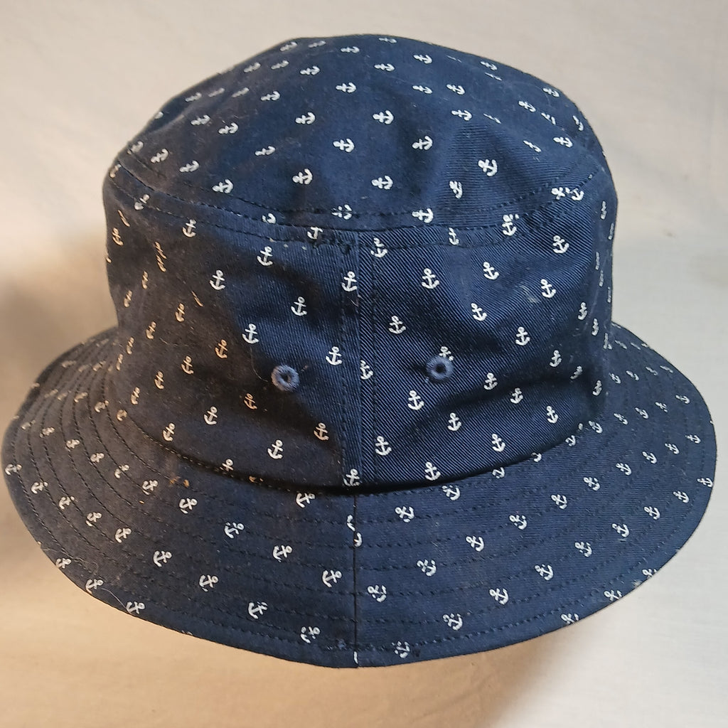 Men's Navy Blue Bucket Hat - Anchor Print