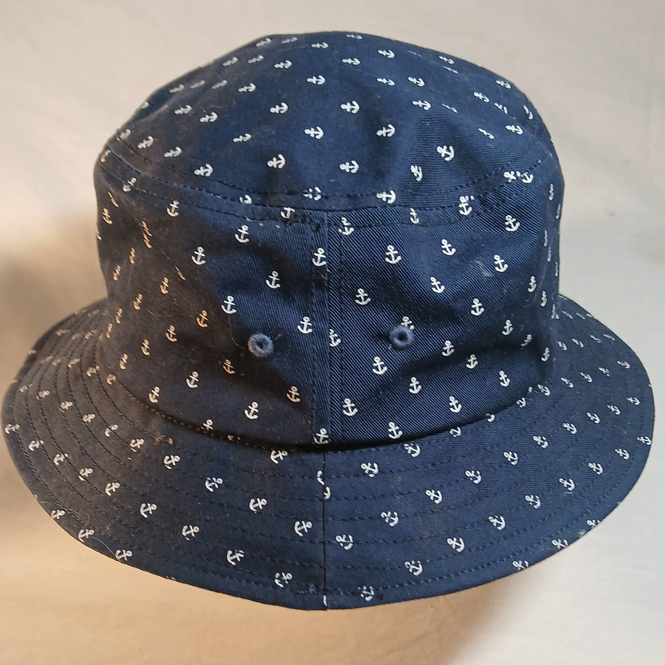 Men's Navy Blue Bucket Hat - Anchor Print