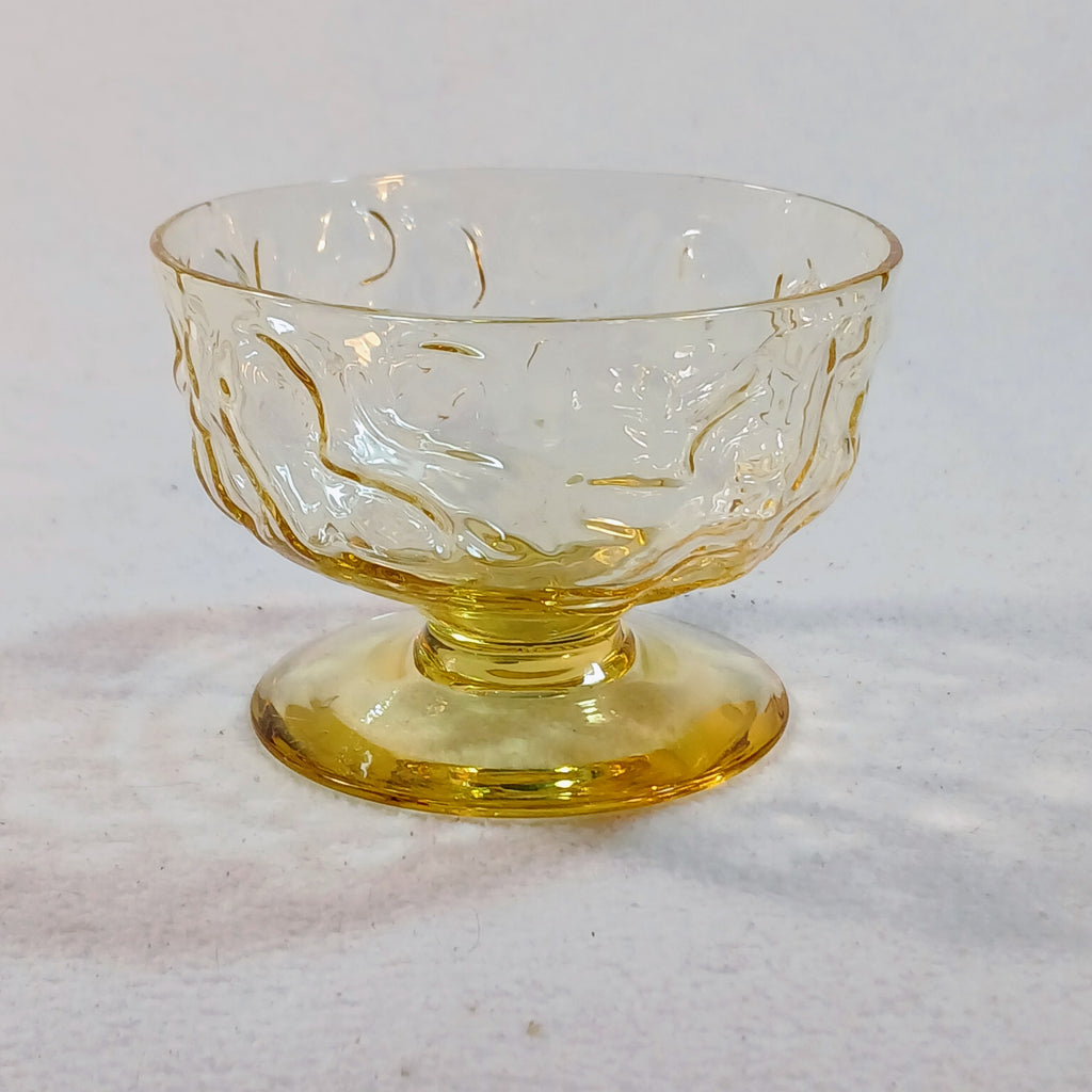Anchor Hocking Honey Toned Crinkle Glass Ice Cream Bowls