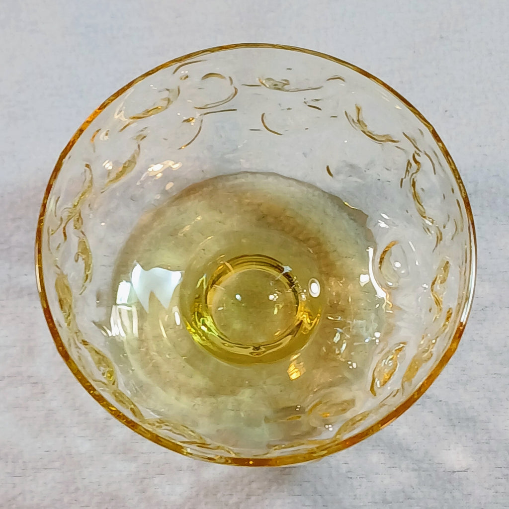Anchor Hocking Honey Toned Crinkle Glass Ice Cream Bowls