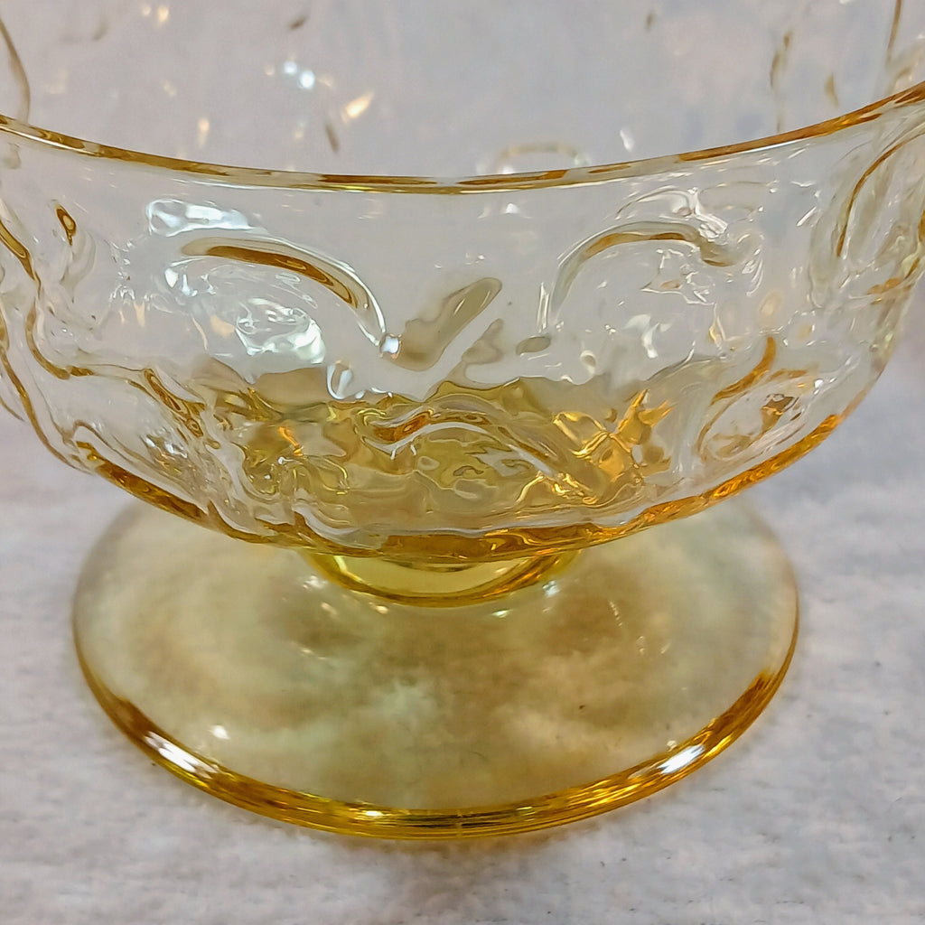 Anchor Hocking Honey Toned Crinkle Glass Ice Cream Bowls