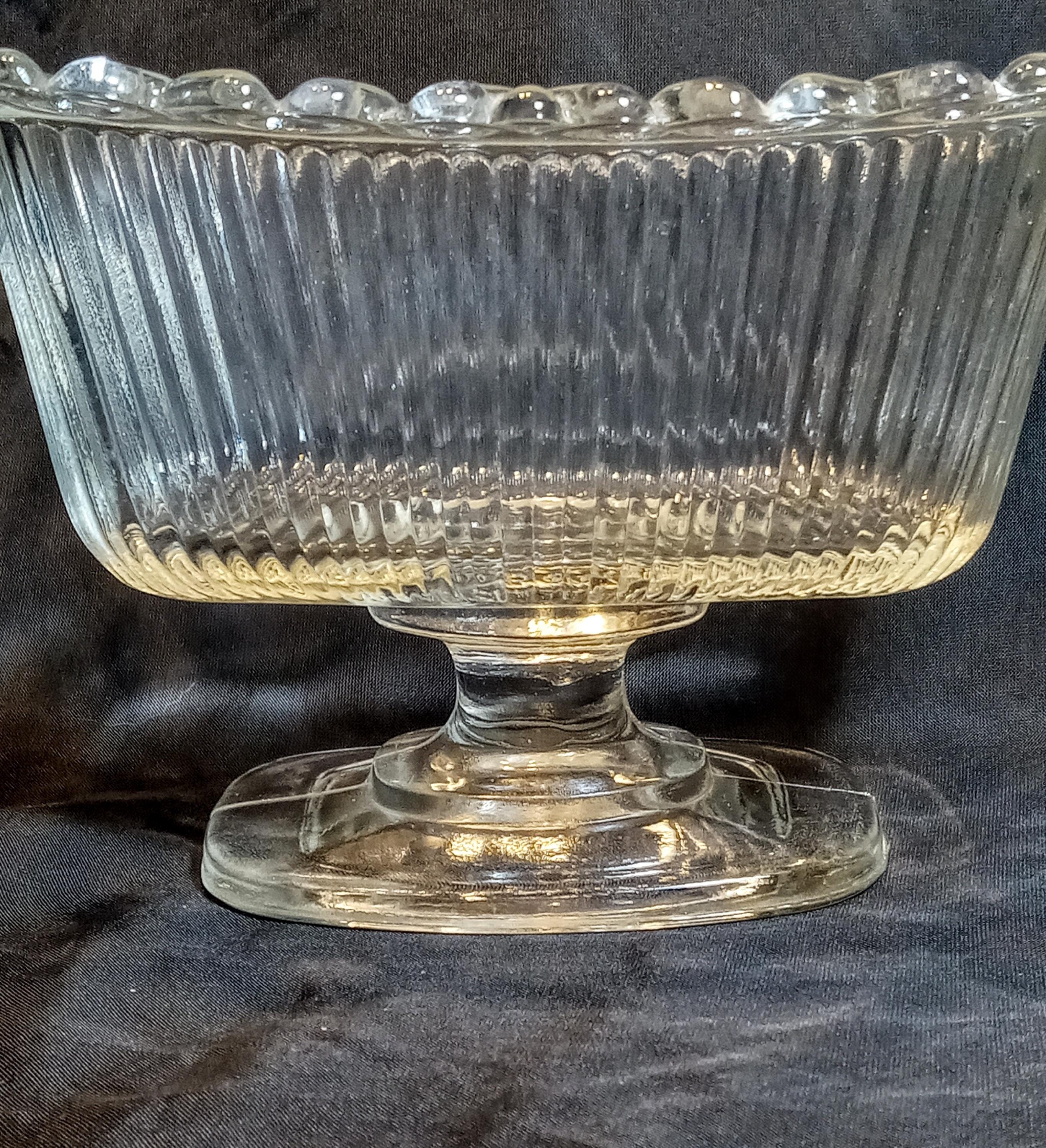 Indiana Glass “Lace Edge” Pedestal Candy Dish with Lid