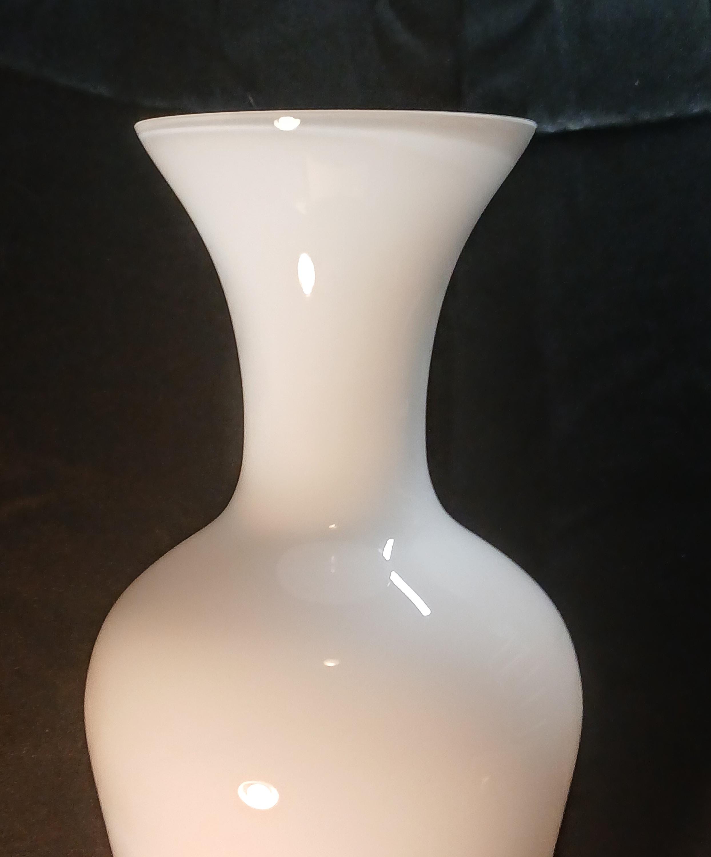 Hand Blown Glass Vase | Vintage Bohemian Opaline