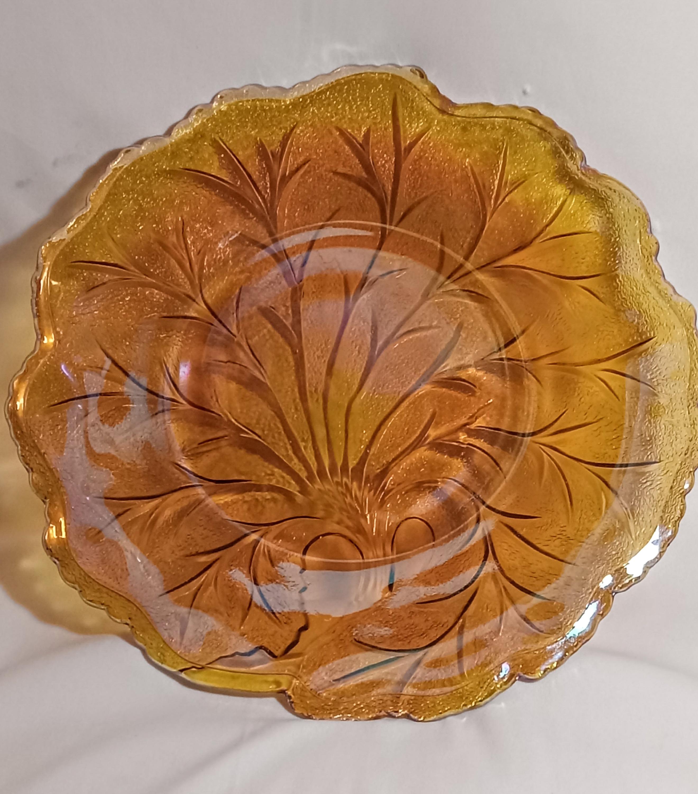 Indiana Glass Vintage Marigold Carnival Glass – Tree of Life Plate
