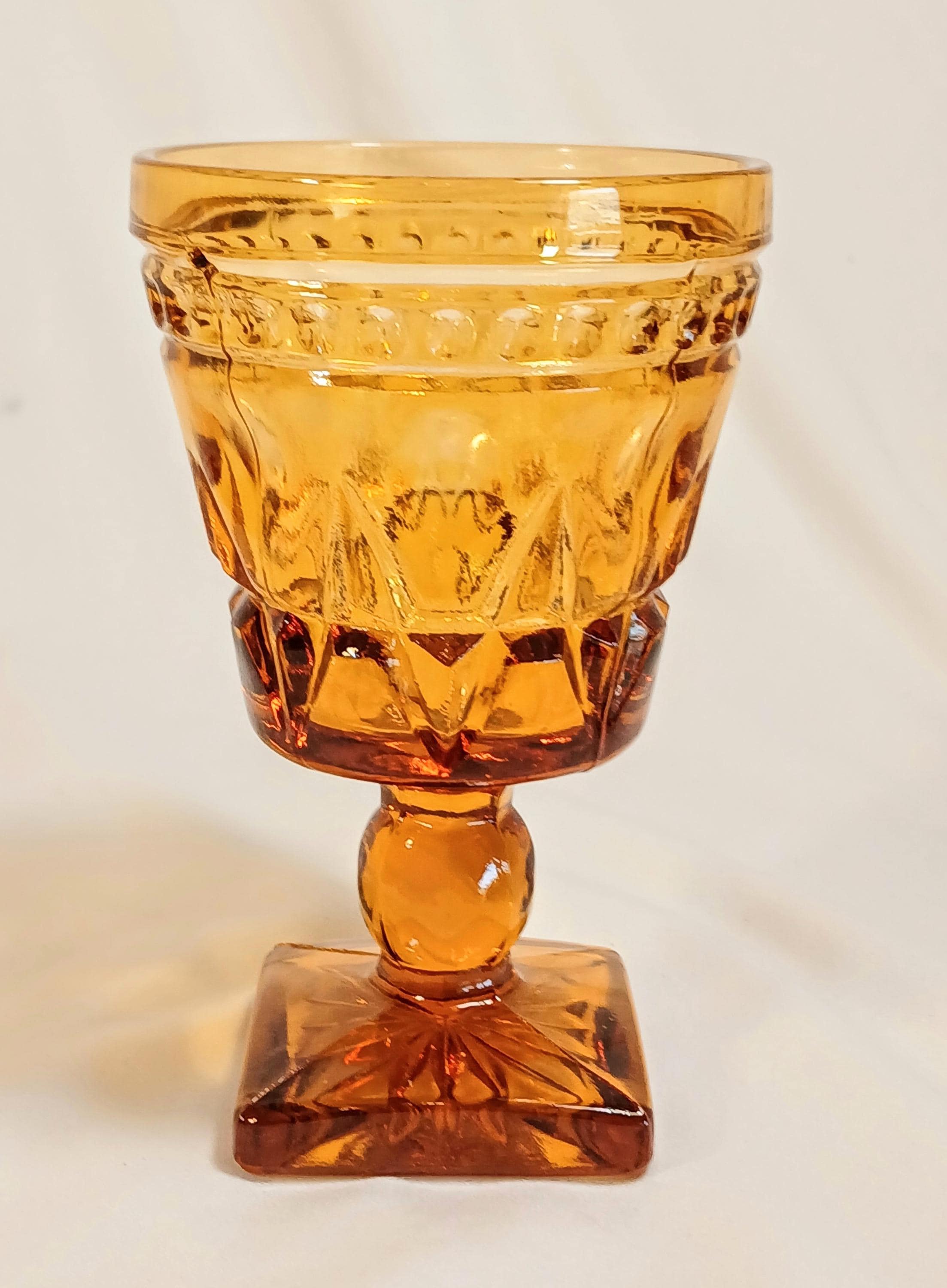 Indiana Glass Amber Wine Glasses - 1970s
