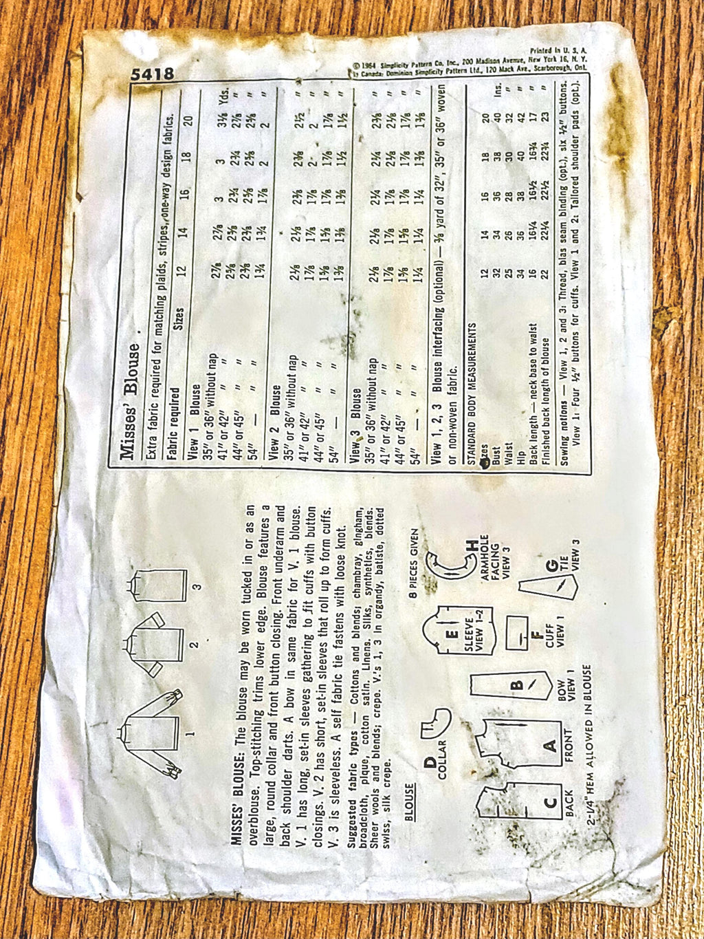 Vintage Simplicity 1950s Sewing Pattern Lot | Dresses & Blouses