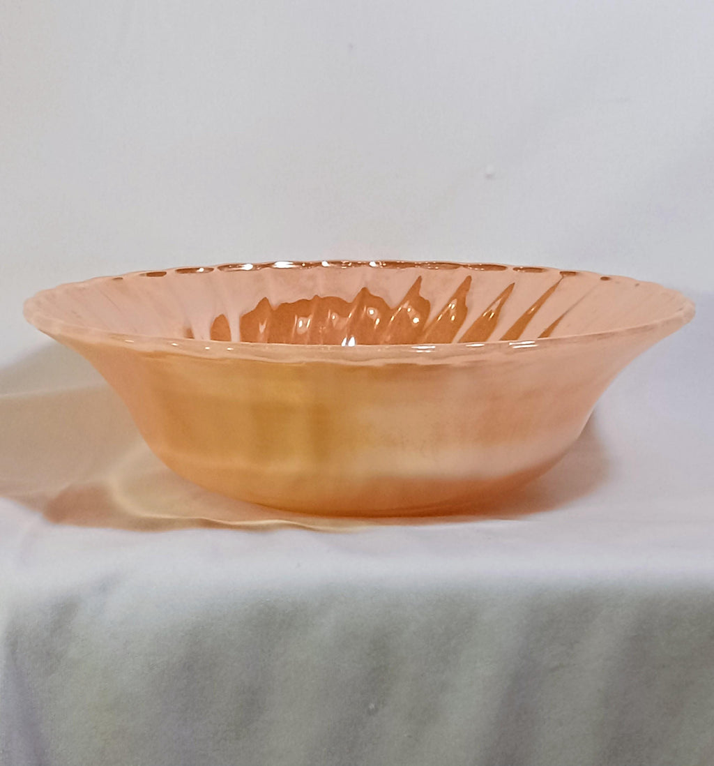 Vintage Anchor Hocking Fire-King Salad Bowl – Peach Luster Iridescent Glass