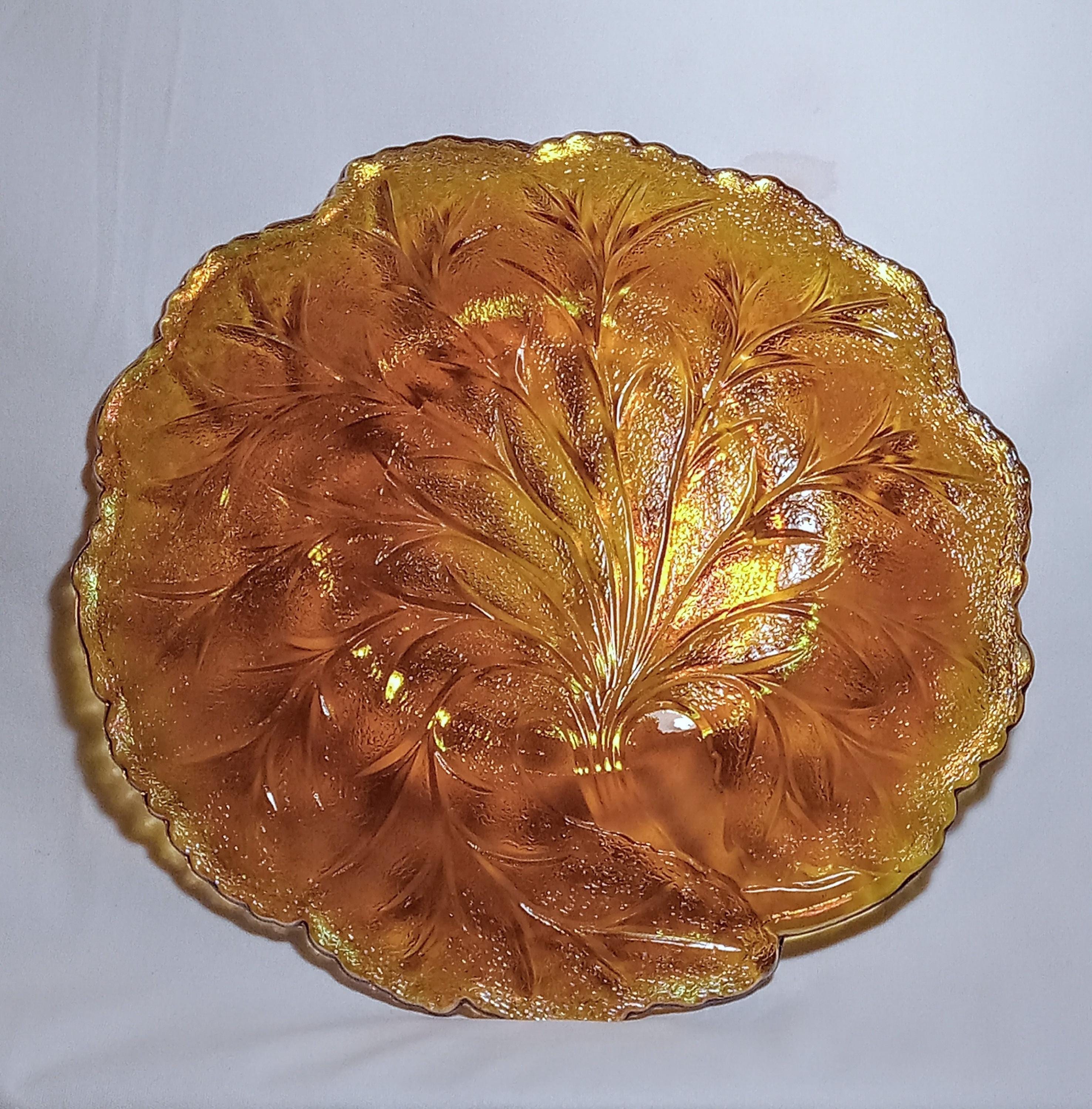 Indiana Glass Vintage Marigold Carnival Glass – Tree of Life Plate