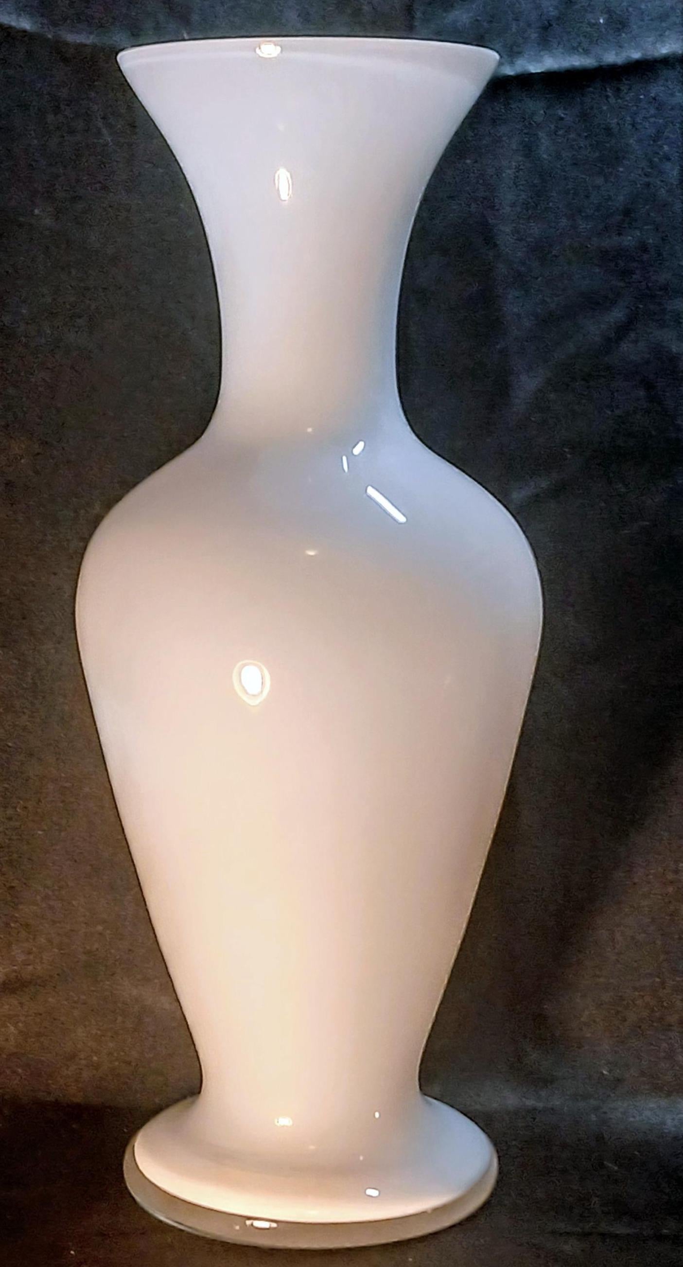 Hand Blown Glass Vase | Vintage Bohemian Opaline