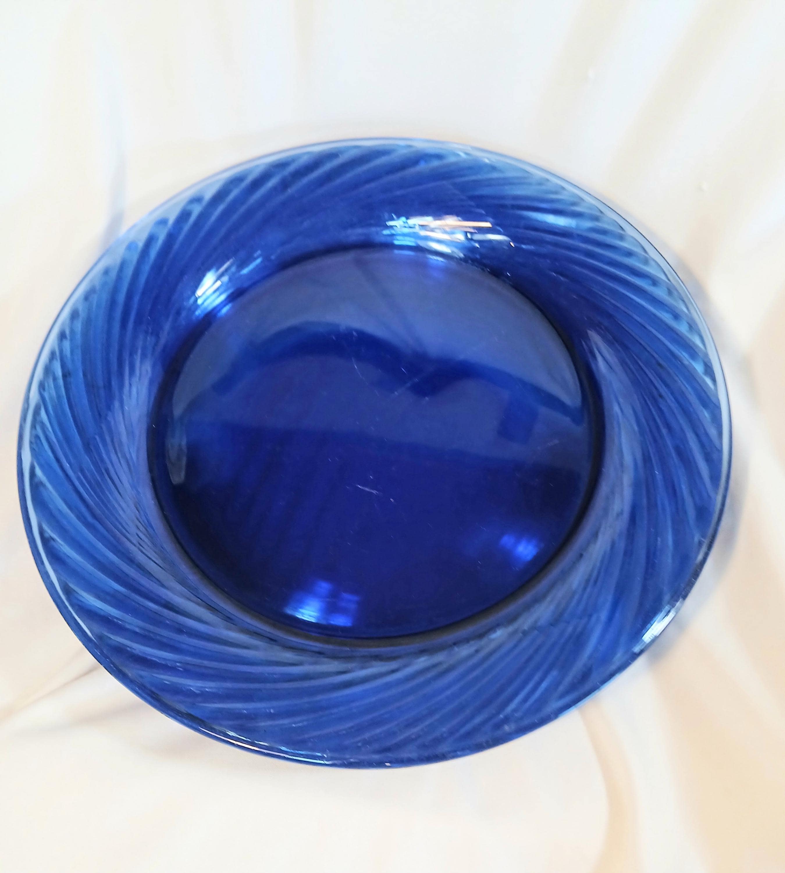 Vintage Pyrex Festiva Cobalt Blue Swirl Dinner Plates | Set of 6