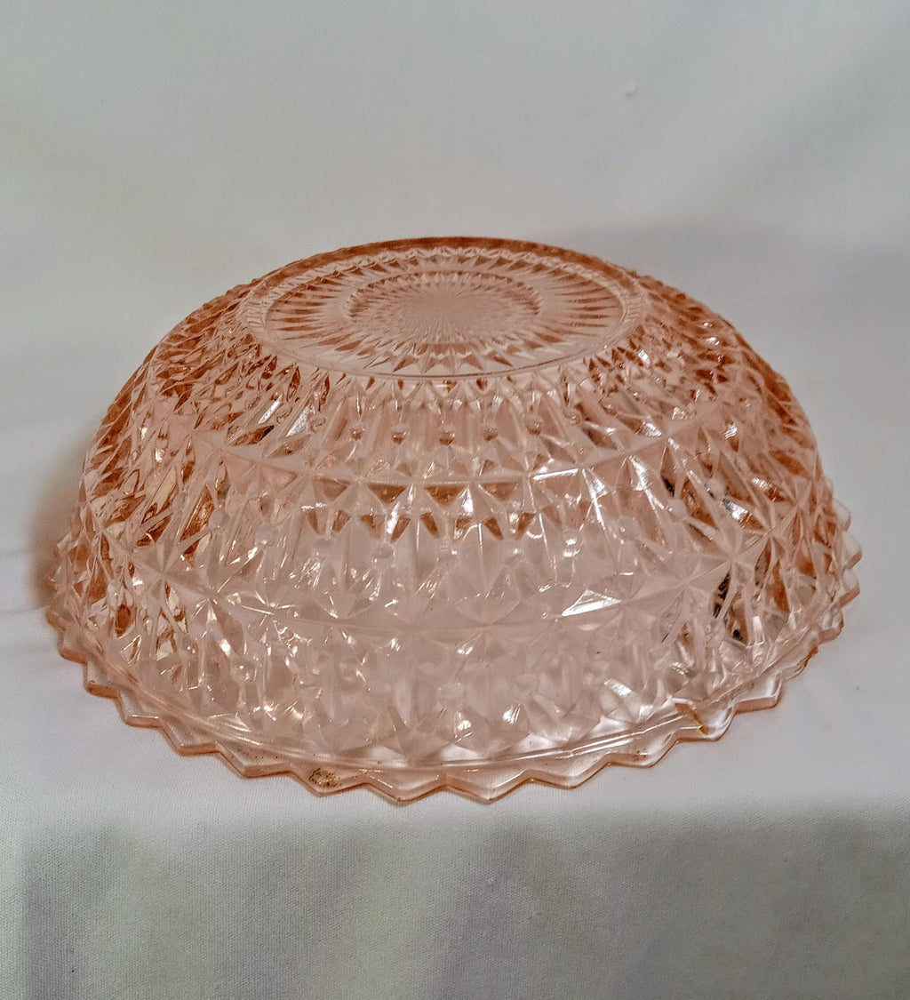 Pink Depression Glass Serving Bowl – "Holiday" Pattern