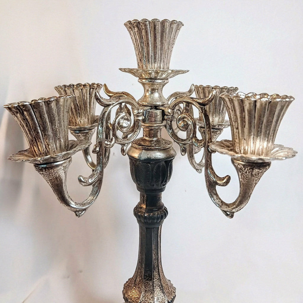 Vintage Hollywood Regency Candelabra - 5 Arm - Marble Base