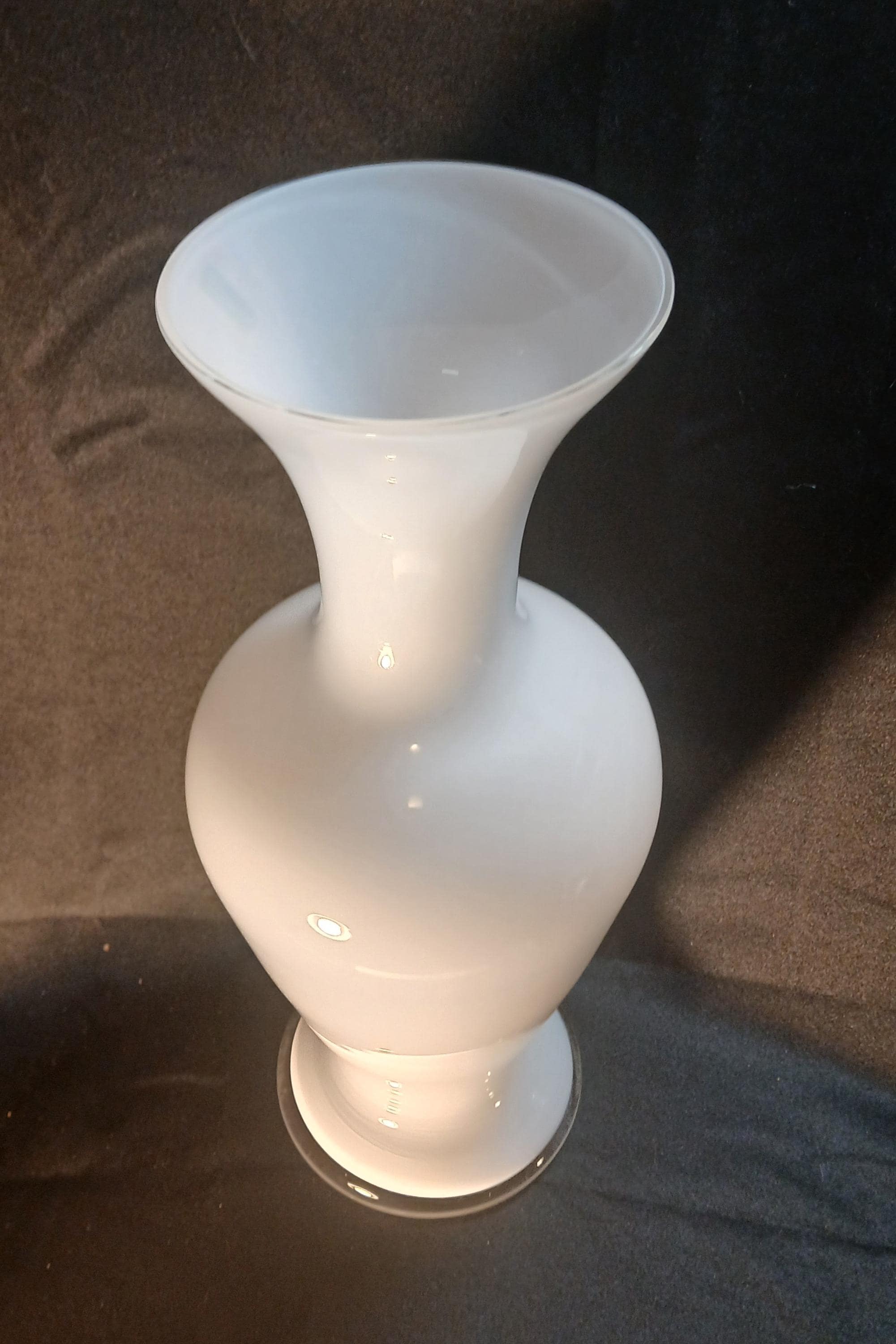 Hand Blown Glass Vase | Vintage Bohemian Opaline