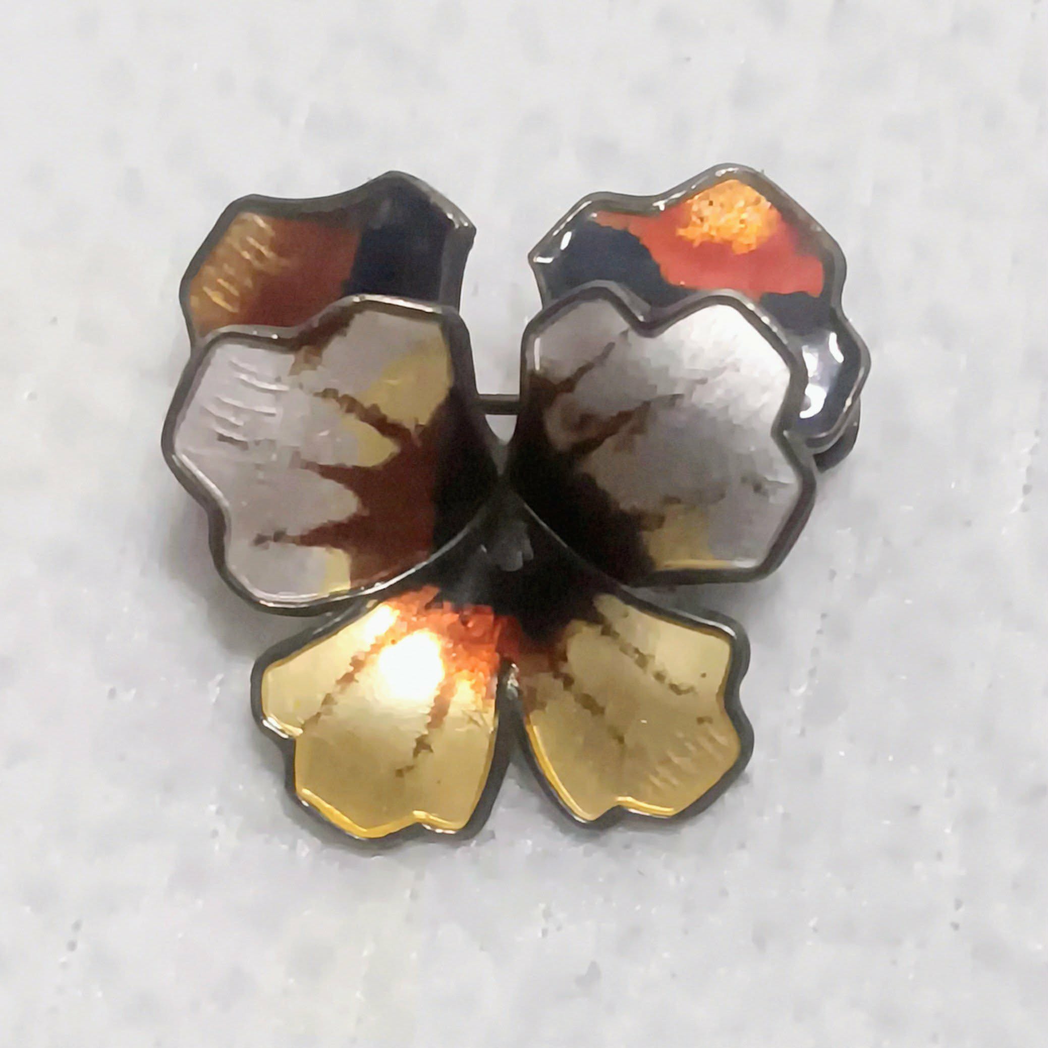 Vintage David Andersen of Norway Pansy Brooch - Sterling Silver & Enamel