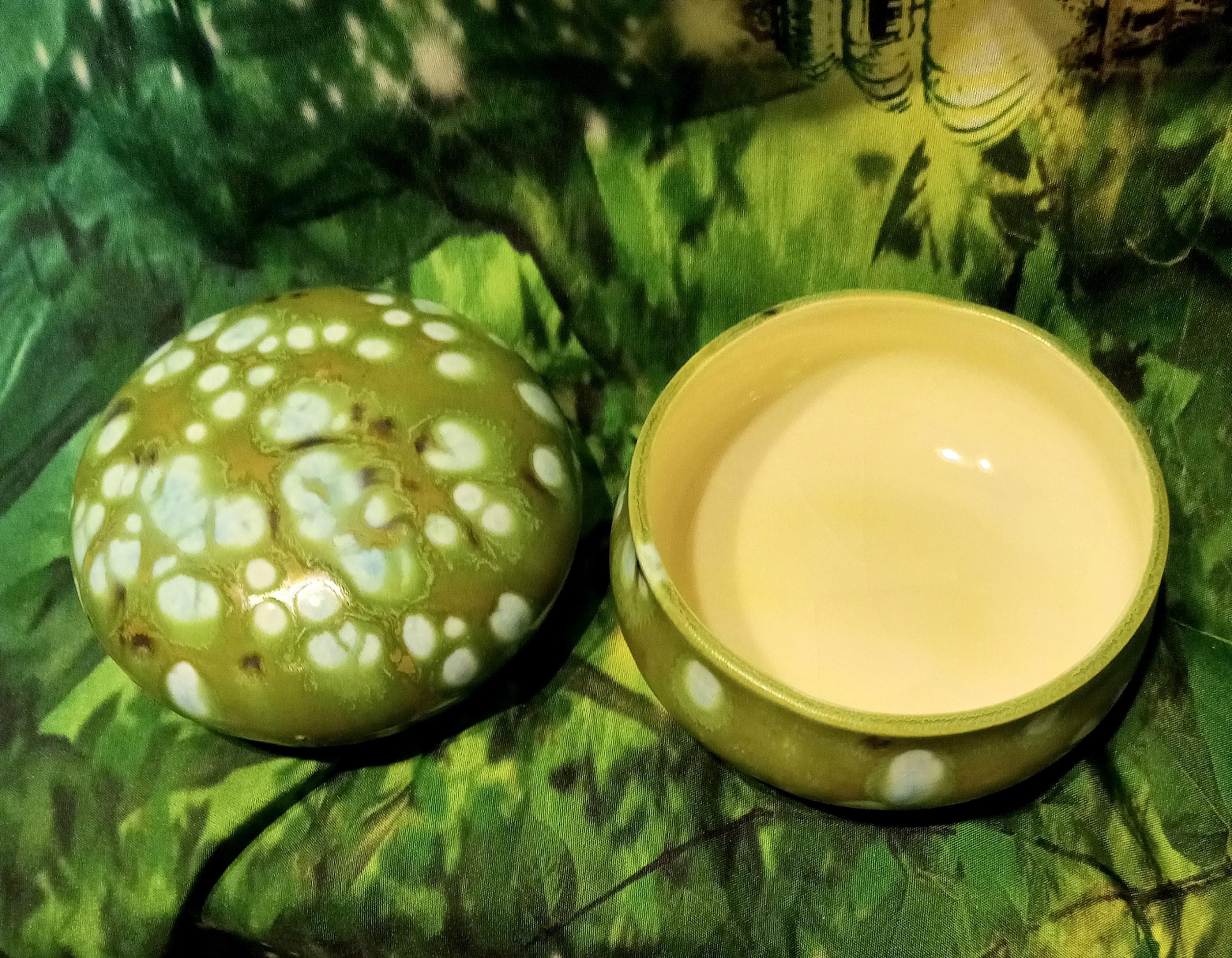 Hand-Glazed Studio Pottery - Trinket Box - Signed "Charlotte"