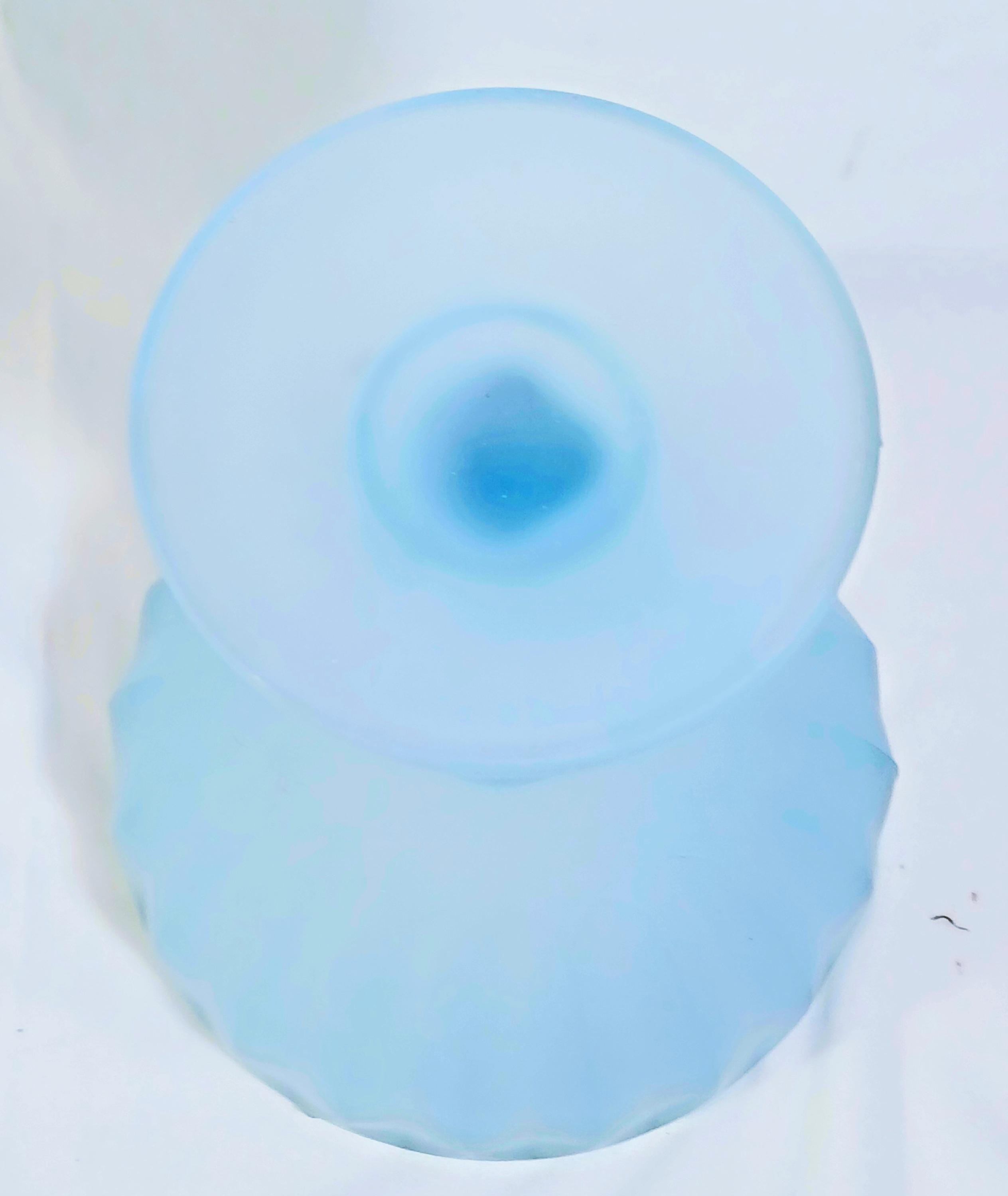 Indiana Glass Blue Satin bowl – Vintage Pedestal Candy Dish