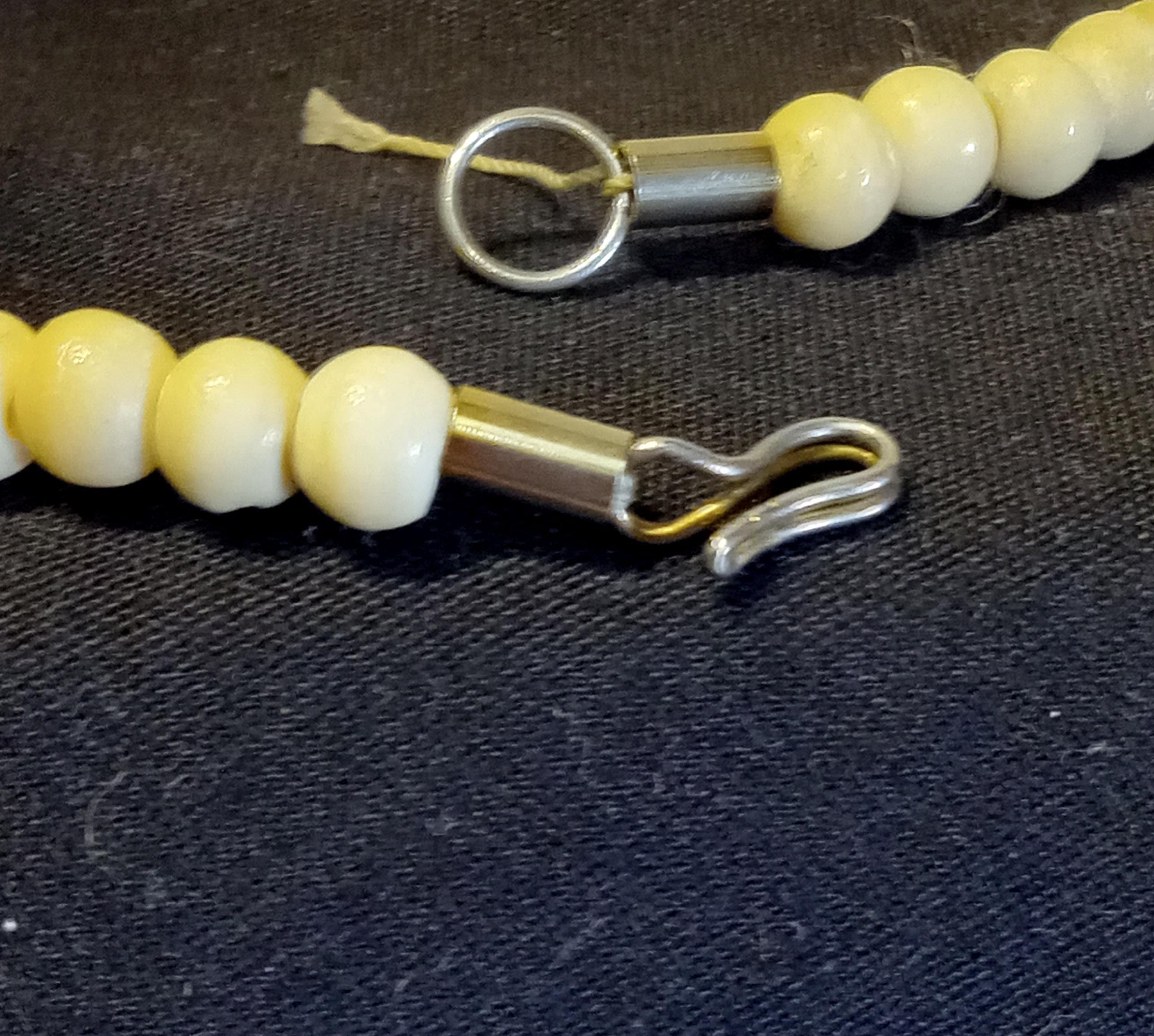 Vintage Bone Bead Necklace - Ox Bone