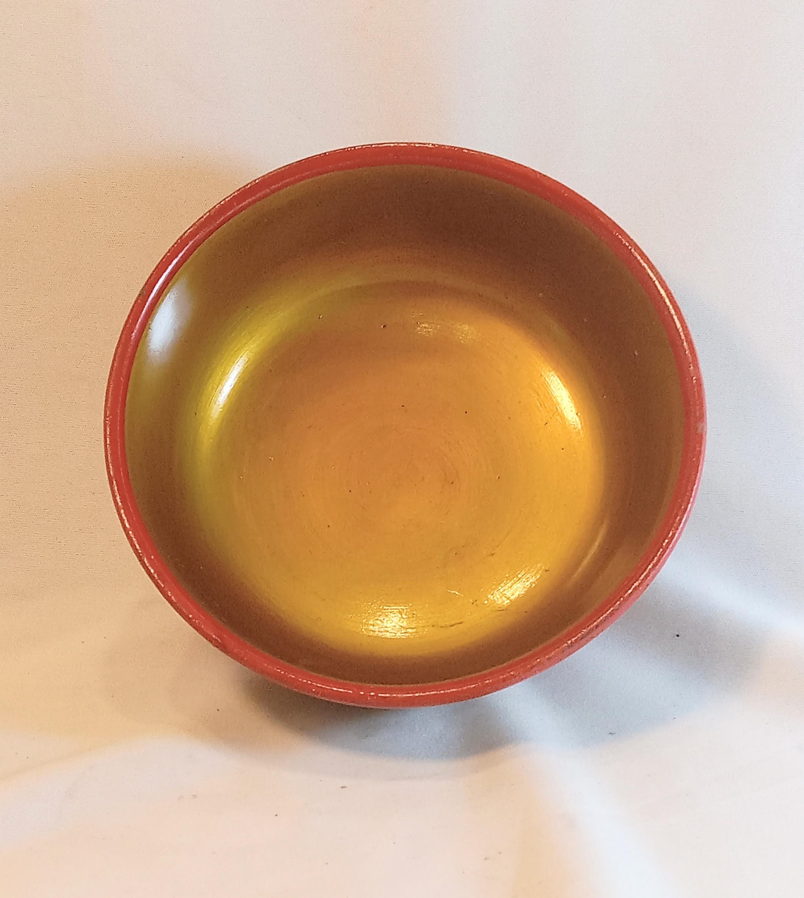 Vintage Hand-Painted Wooden Bowl - Made in the USSR