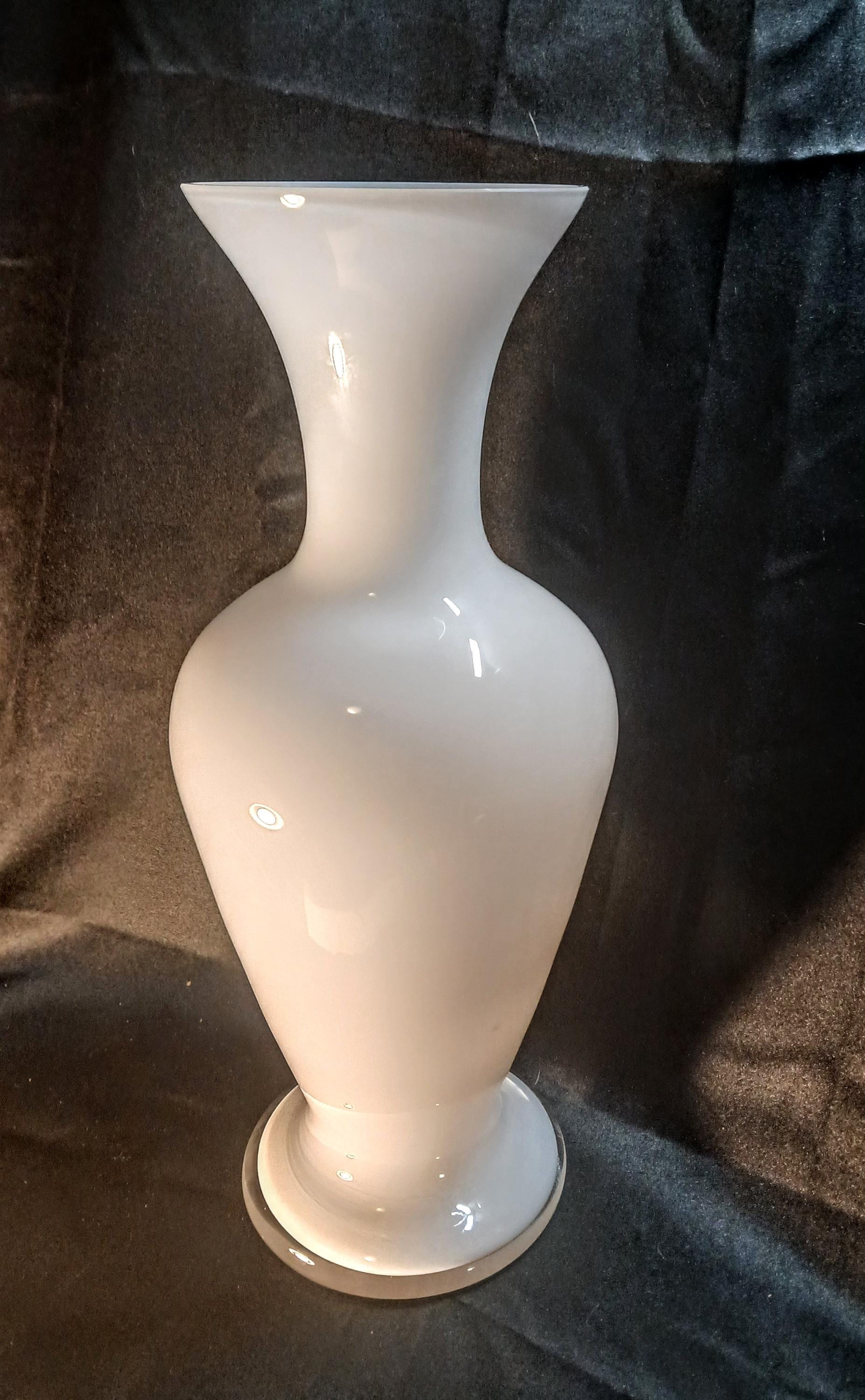 Hand Blown Glass Vase | Vintage Bohemian Opaline