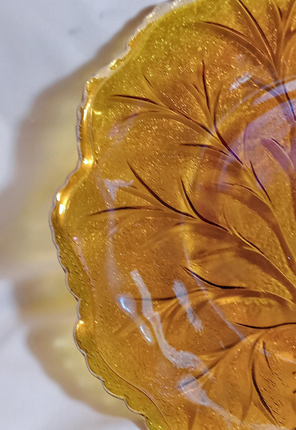 Indiana Glass Vintage Marigold Carnival Glass – Tree of Life Plate