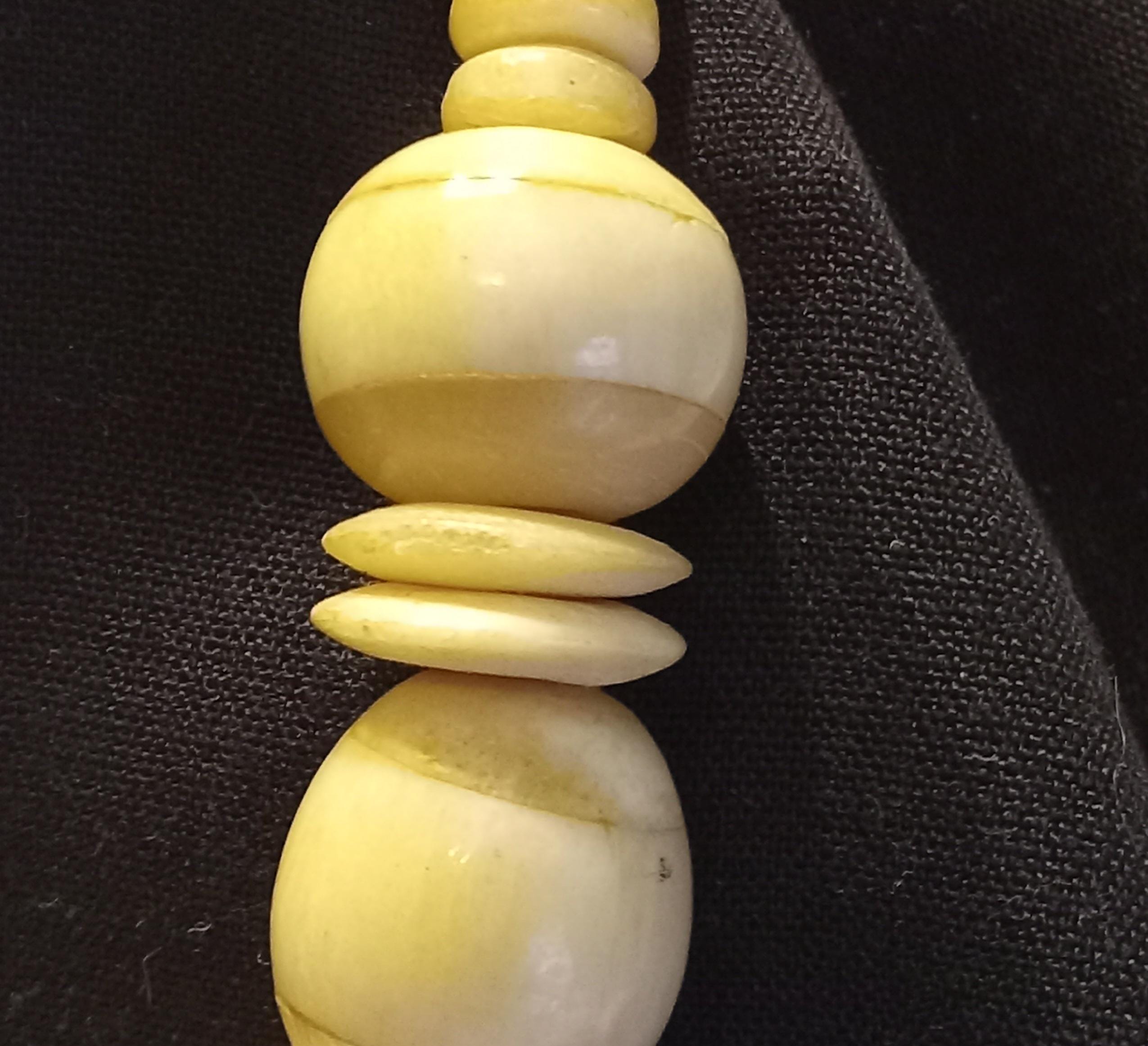 Vintage Bone Bead Necklace - Ox Bone