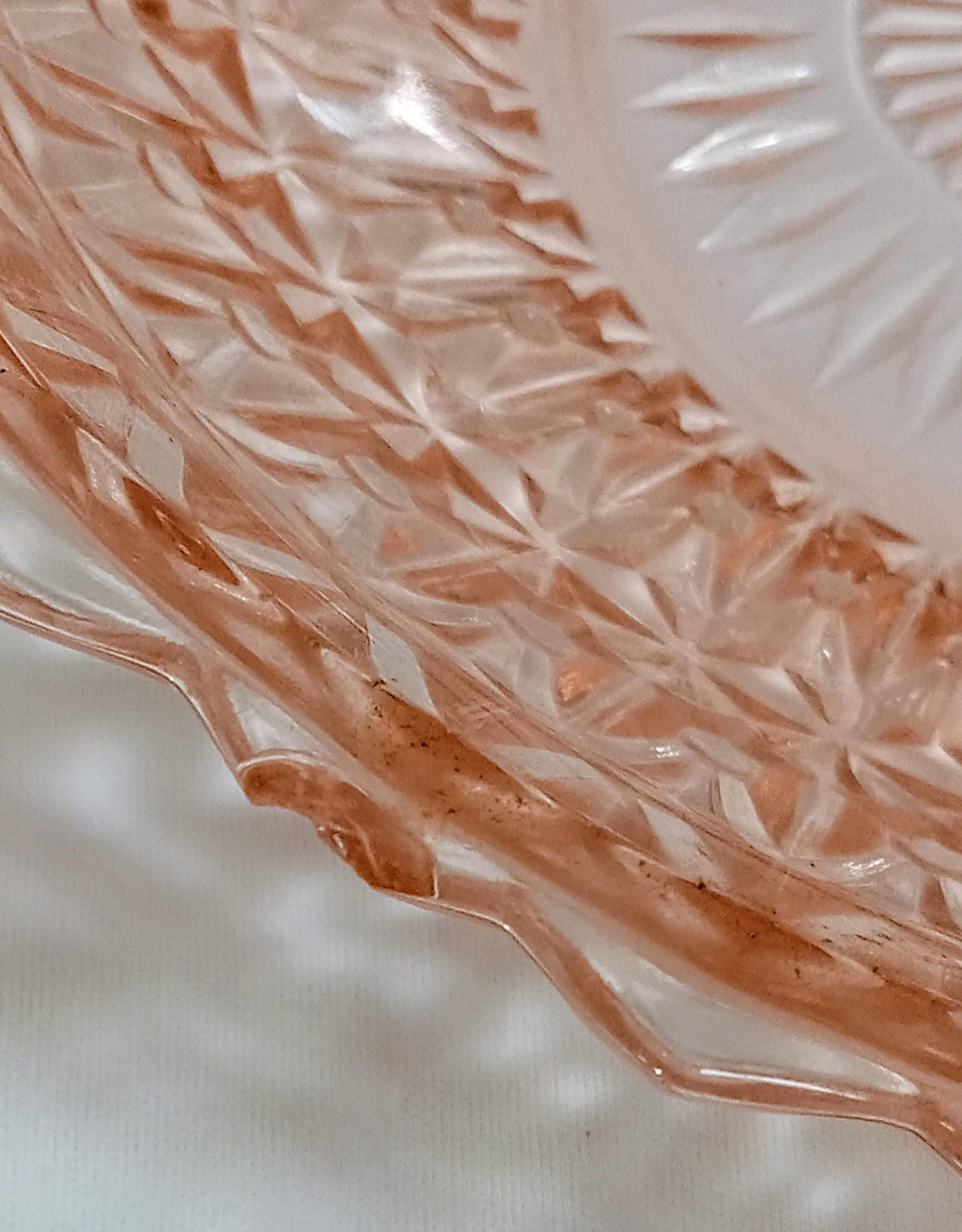 Pink Depression Glass Serving Bowl – "Holiday" Pattern