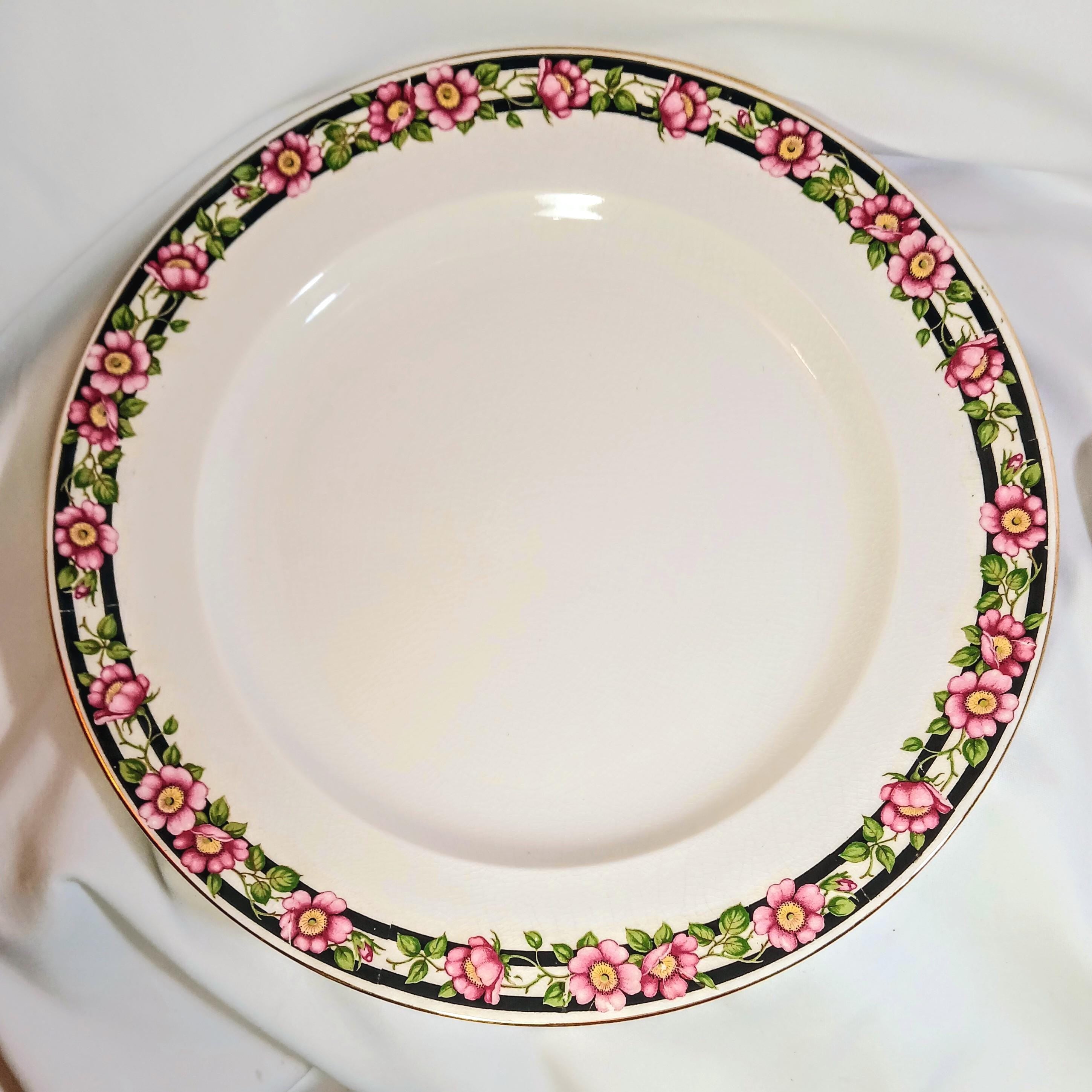 Pair of Antique Booths Silicon China Dinner Plates, England c. 1895–1910