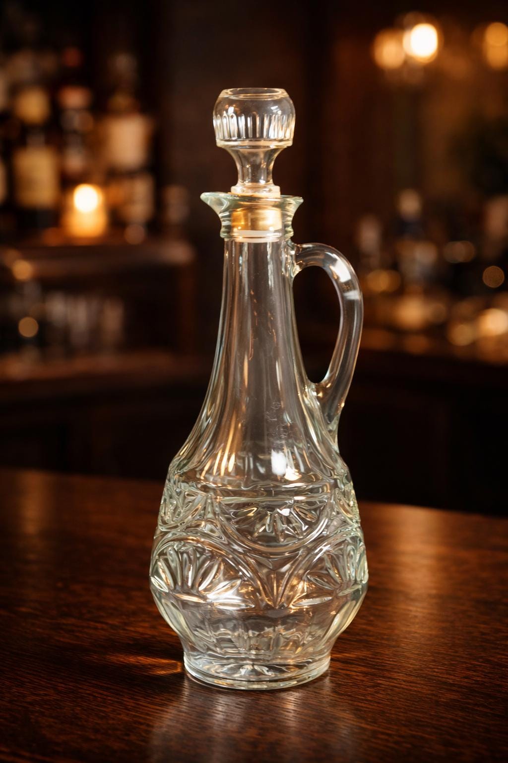 Vintage Decanter with Stopper – 12" Mid-Century Barware